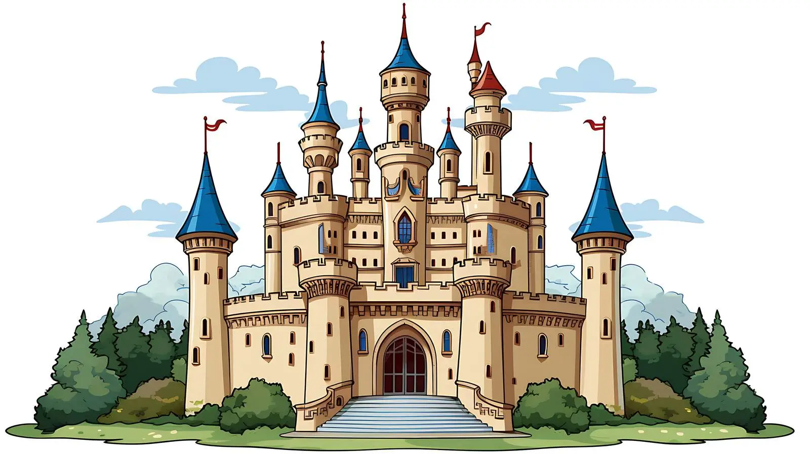Cartoon Castle Vector Illustration — free download from Dotvec