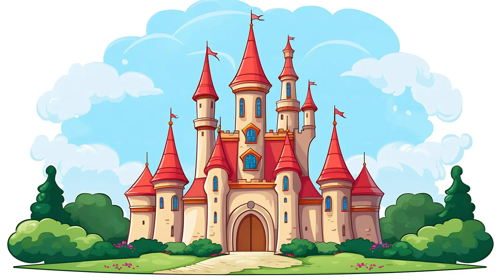 Cartoon Castle Vector Art — free download from Dotvec