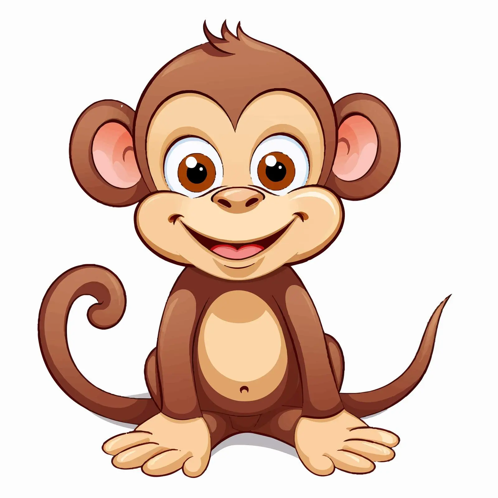 Cartoon Monkey Illustration on White Background — free download from Dotvec