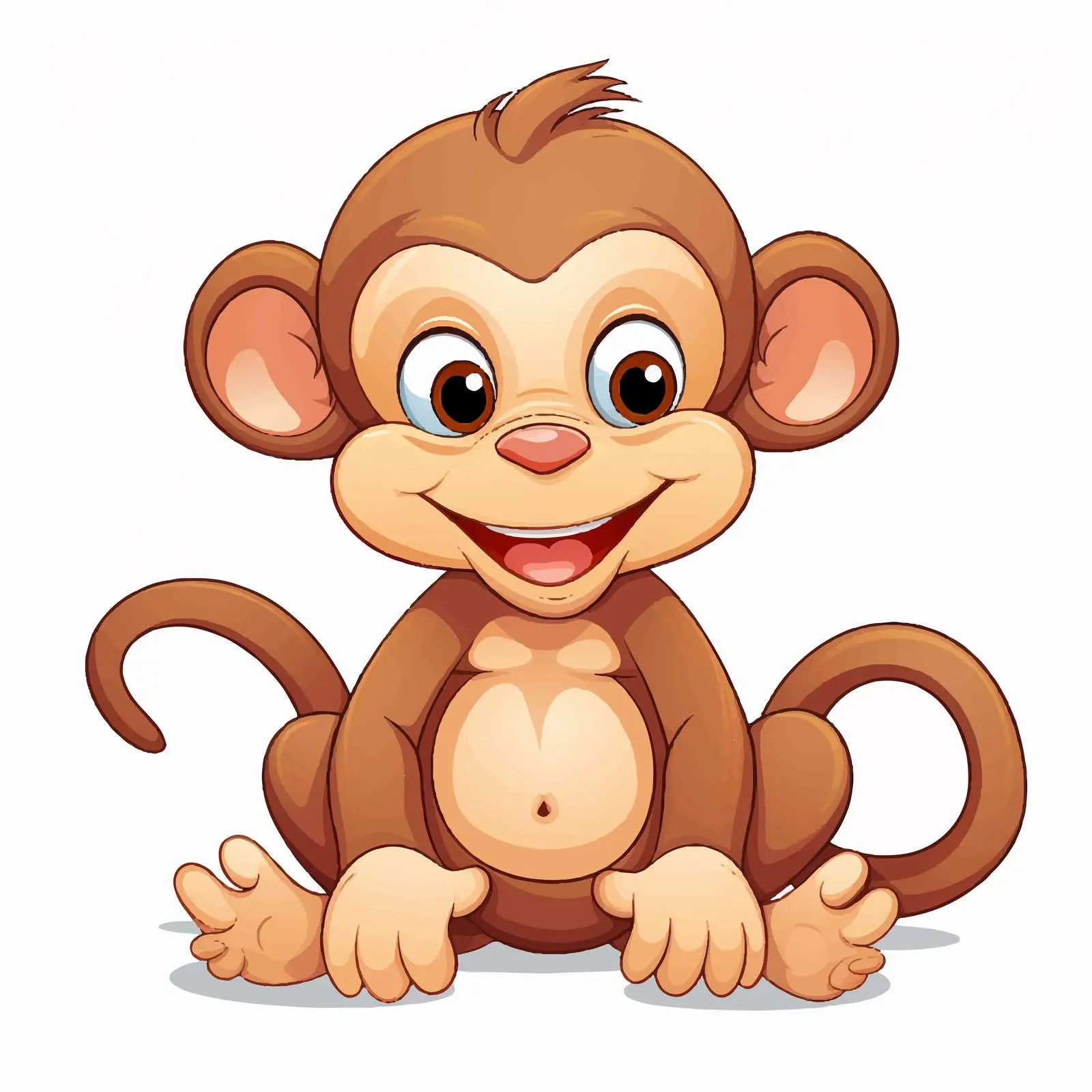 Cartoon Monkey Vector Illustration on White Background — free download from Dotvec