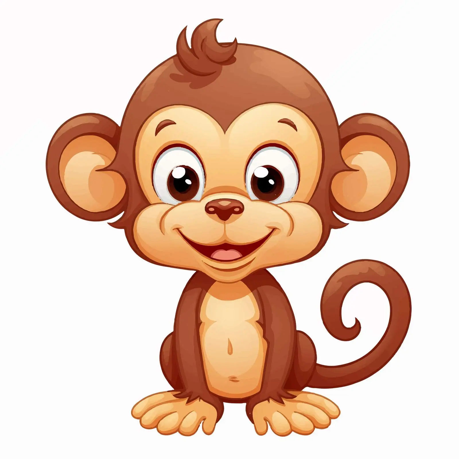 Cartoon Monkey Illustration on White Background — free download from Dotvec