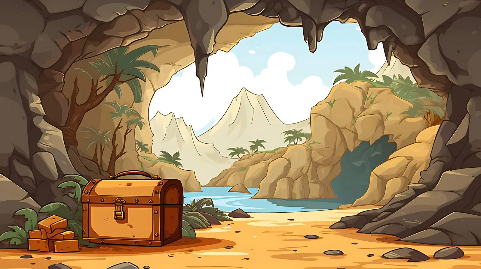 Ancient Treasure Hunt Scene — free download from Dotvec