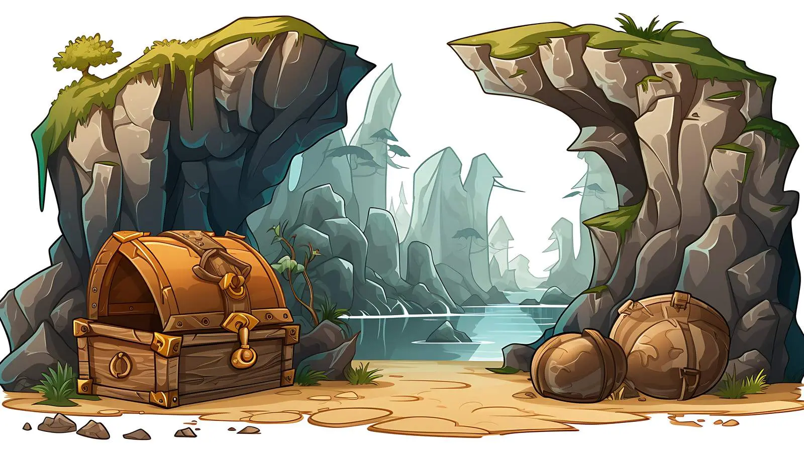 Enigmatic Cave Exploration Illustration — free download from Dotvec