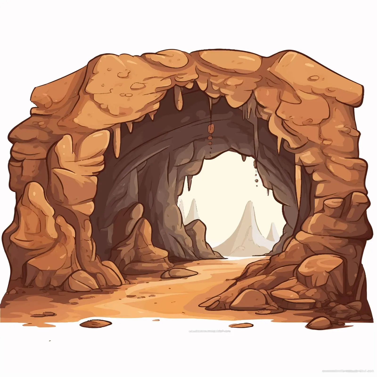 Cartoon Cave Illustration Vector Design — free download from Dotvec