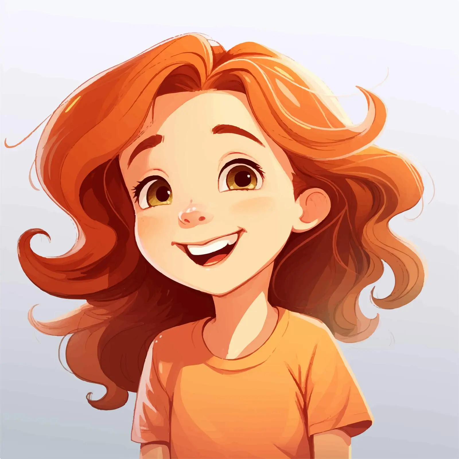 Cheerful Young Girl Smiling Vector Illustration — free download from Dotvec