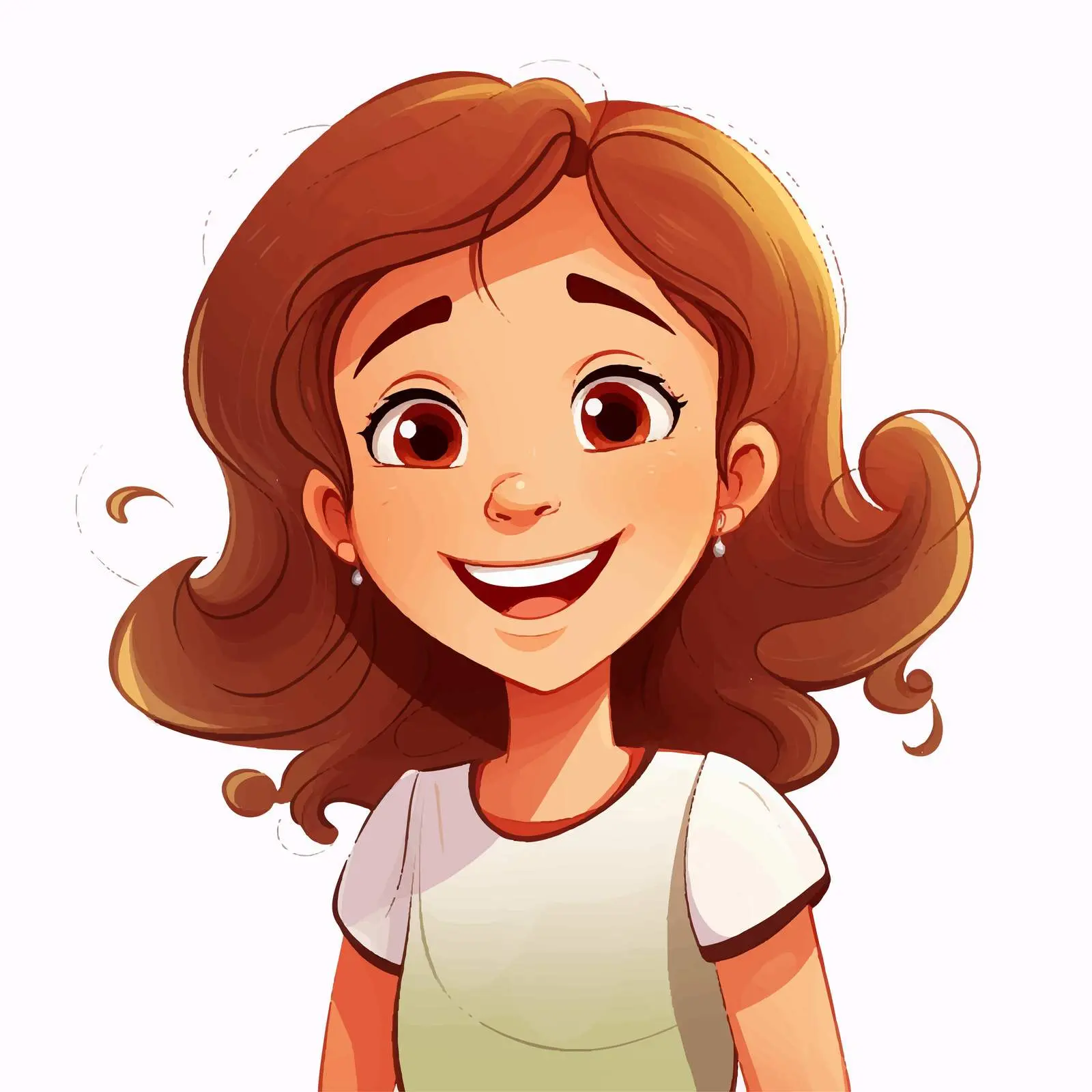 Cheerful Young Girl Smiling Vector Illustration — free download from Dotvec
