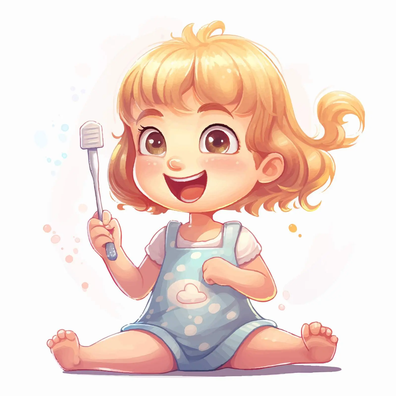 Child Brushing Teeth Vector Illustration — free download from Dotvec