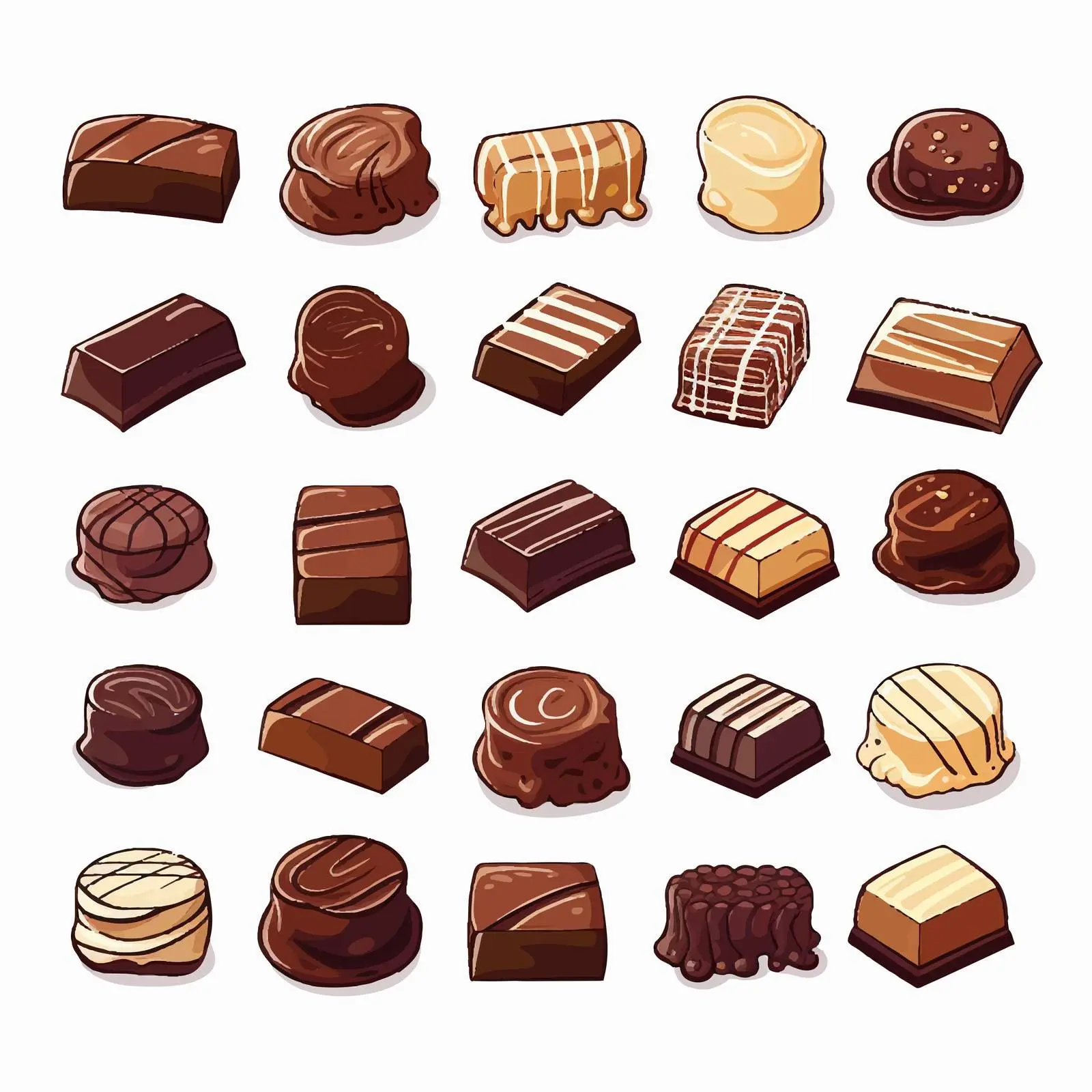 Chocolate Illustrations on White Background — free download from Dotvec
