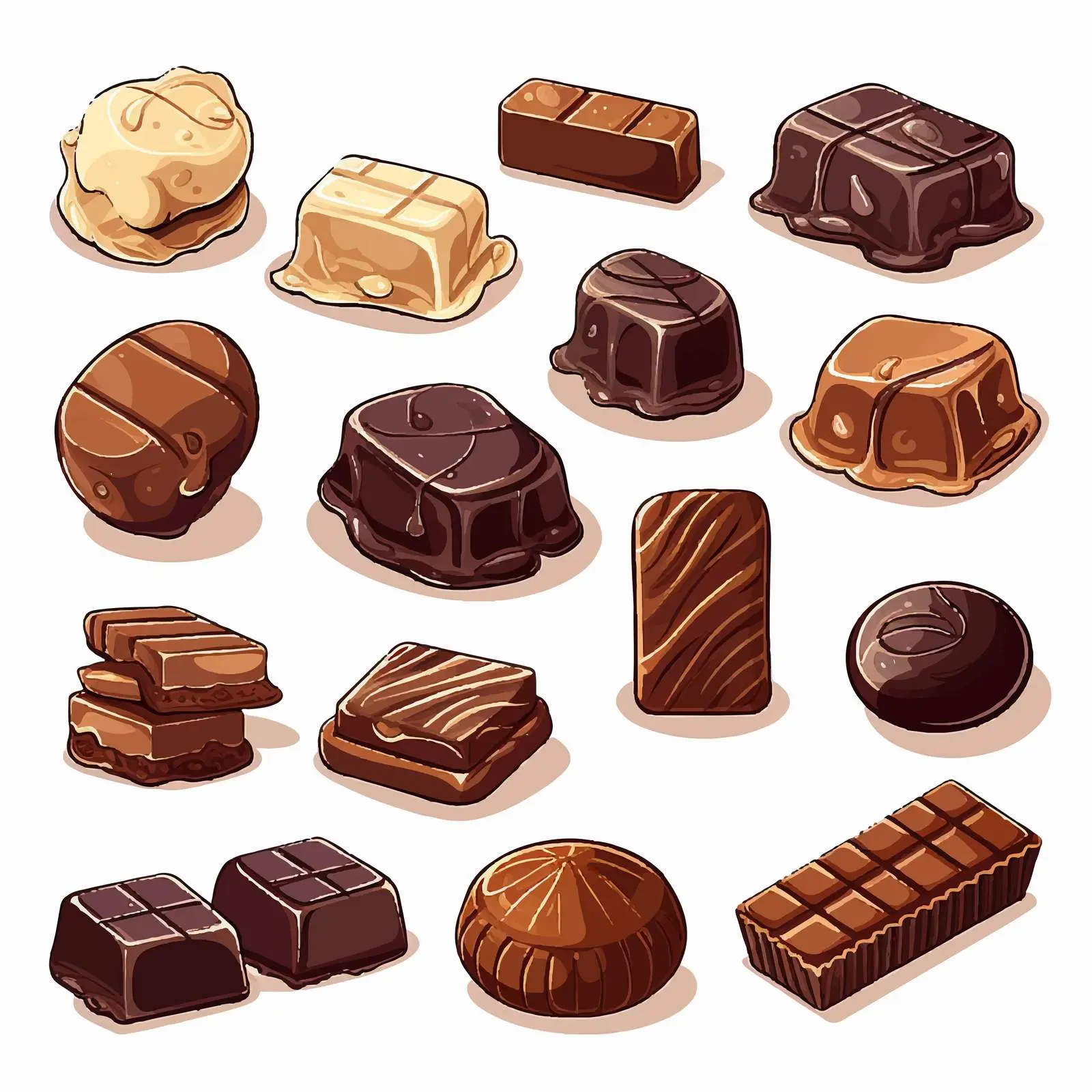 Chocolates on White Background Vector Illustration — free download from Dotvec