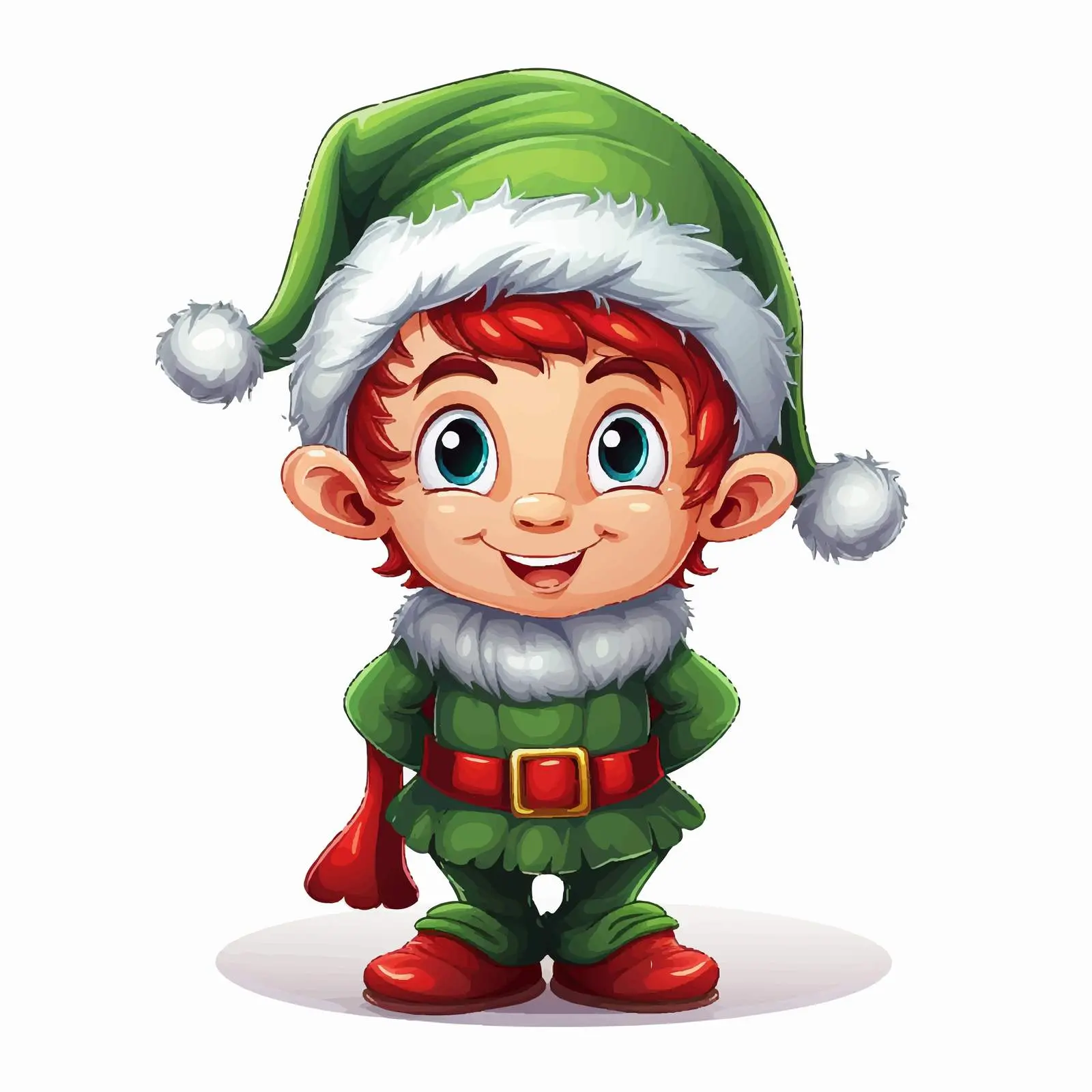 Christmas Elf Cartoon Vector Illustration — free download from Dotvec