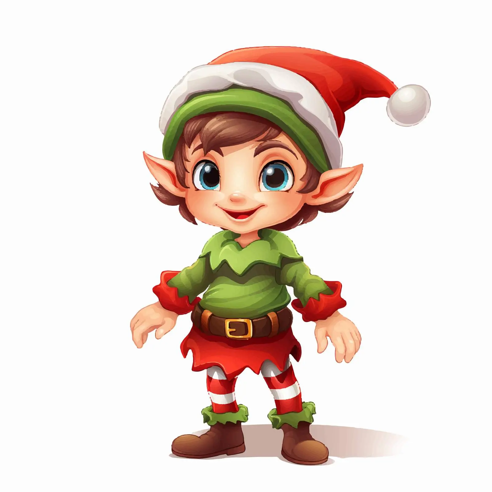 Christmas Elf Cartoon Vector Illustration — free download from Dotvec