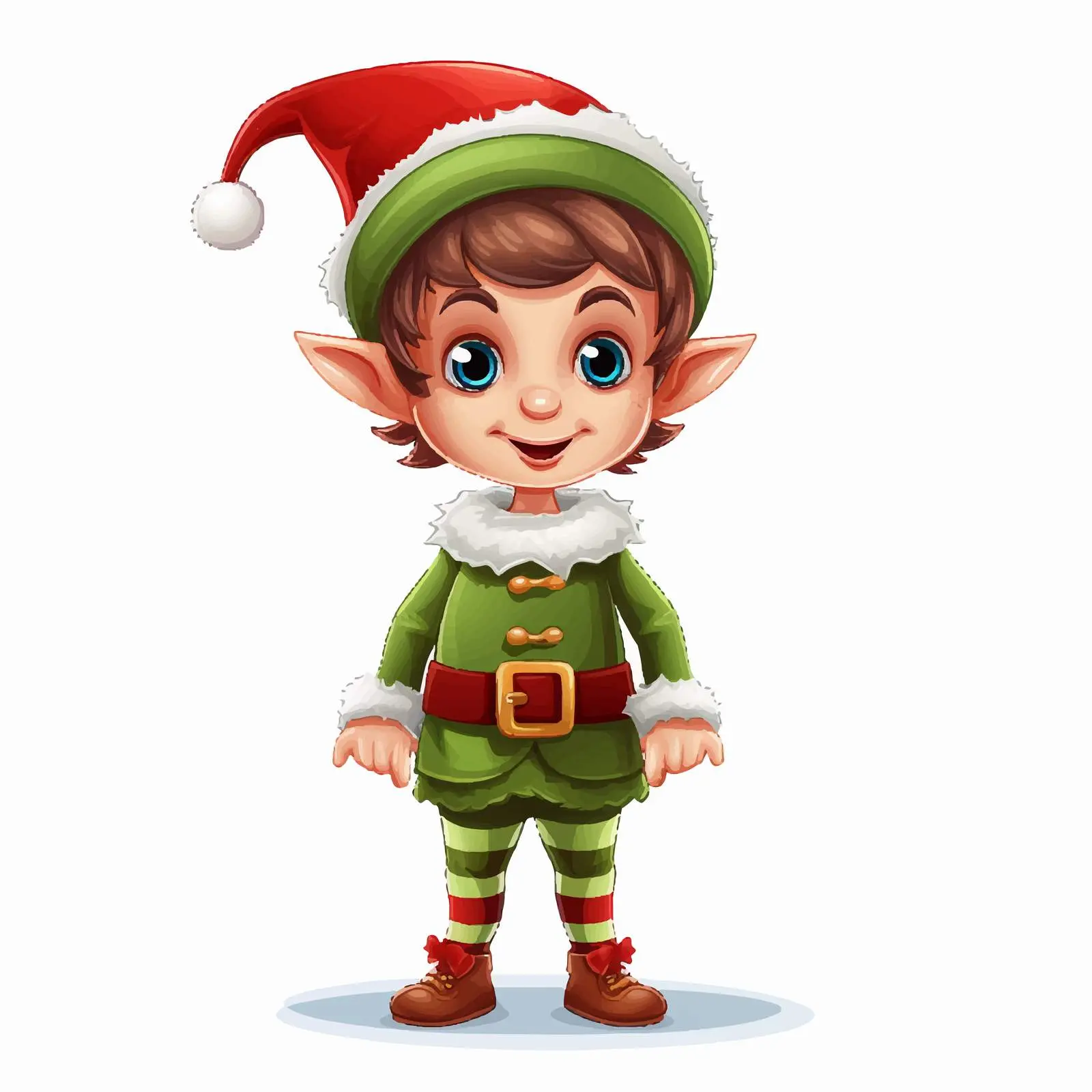 Christmas Elf Cartoon Vector Illustration — free download from Dotvec