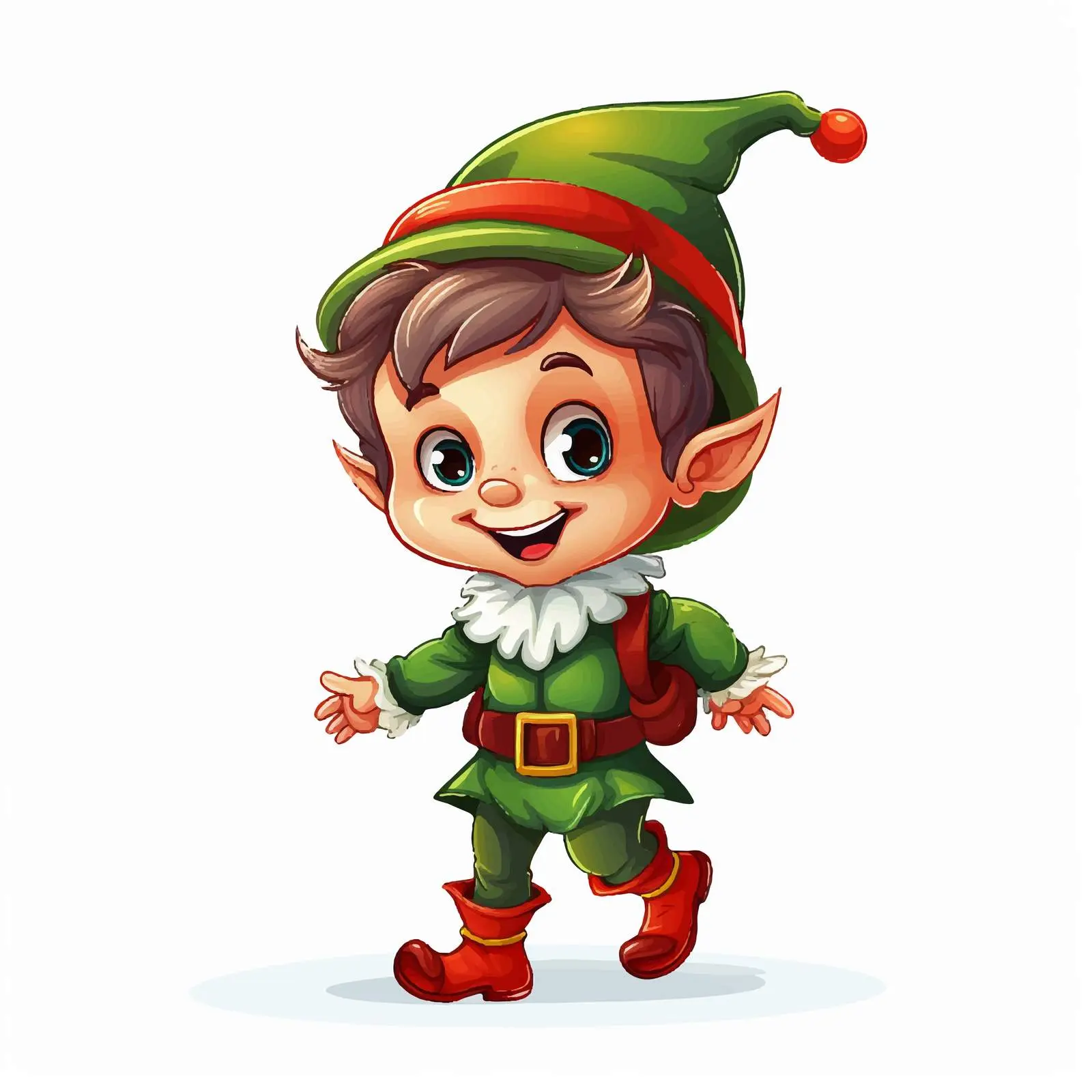 Christmas Elf Cartoon Vector Illustration — free download from Dotvec