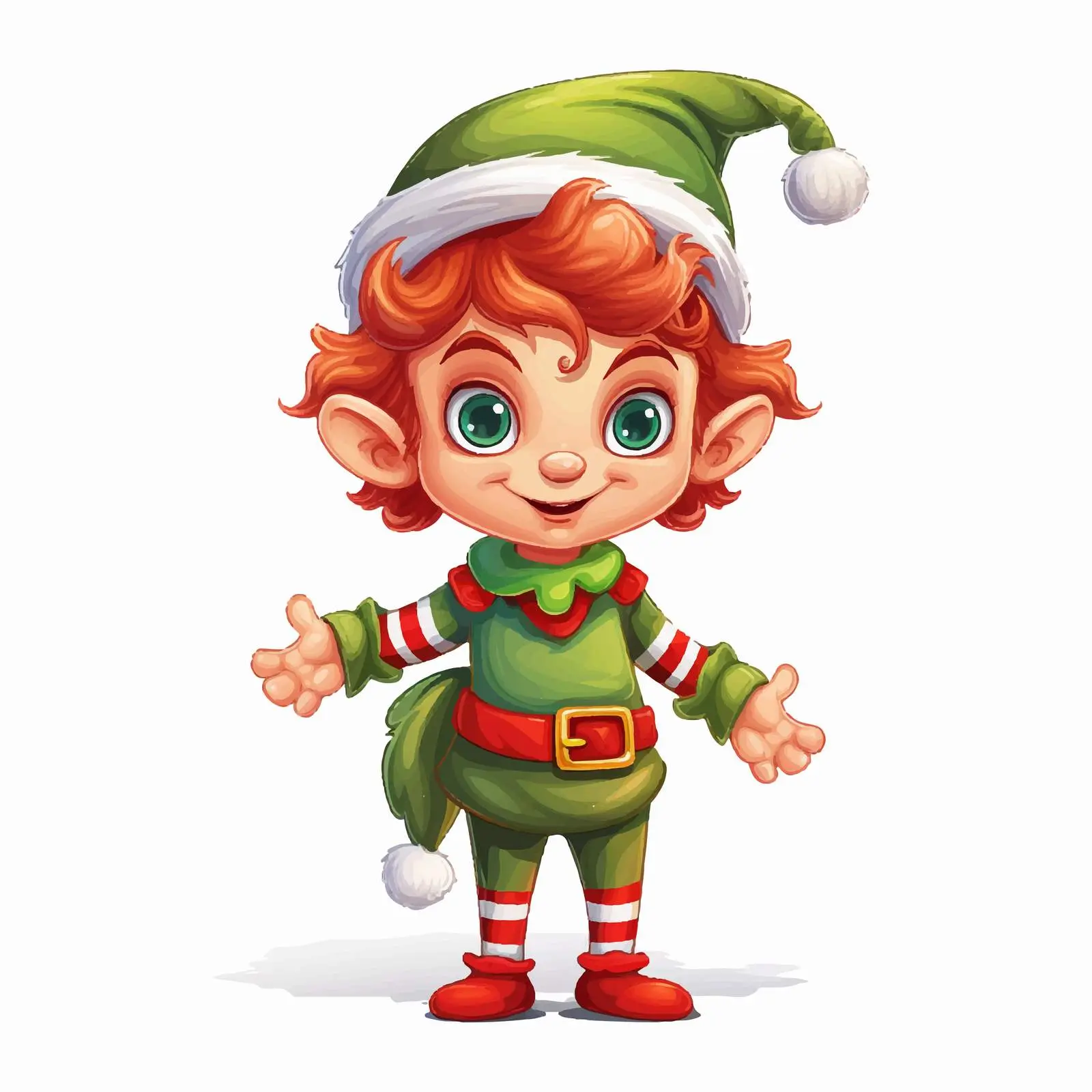Christmas Elf Cartoon Vector Illustration — free download from Dotvec
