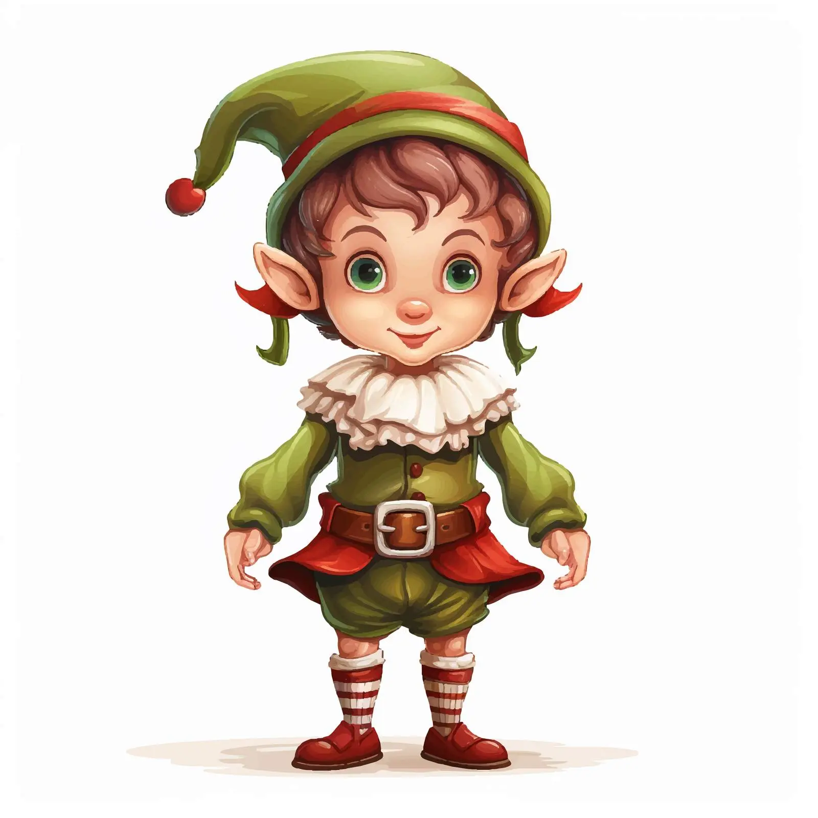 Christmas Elf Cartoon Vector Illustration — free download from Dotvec