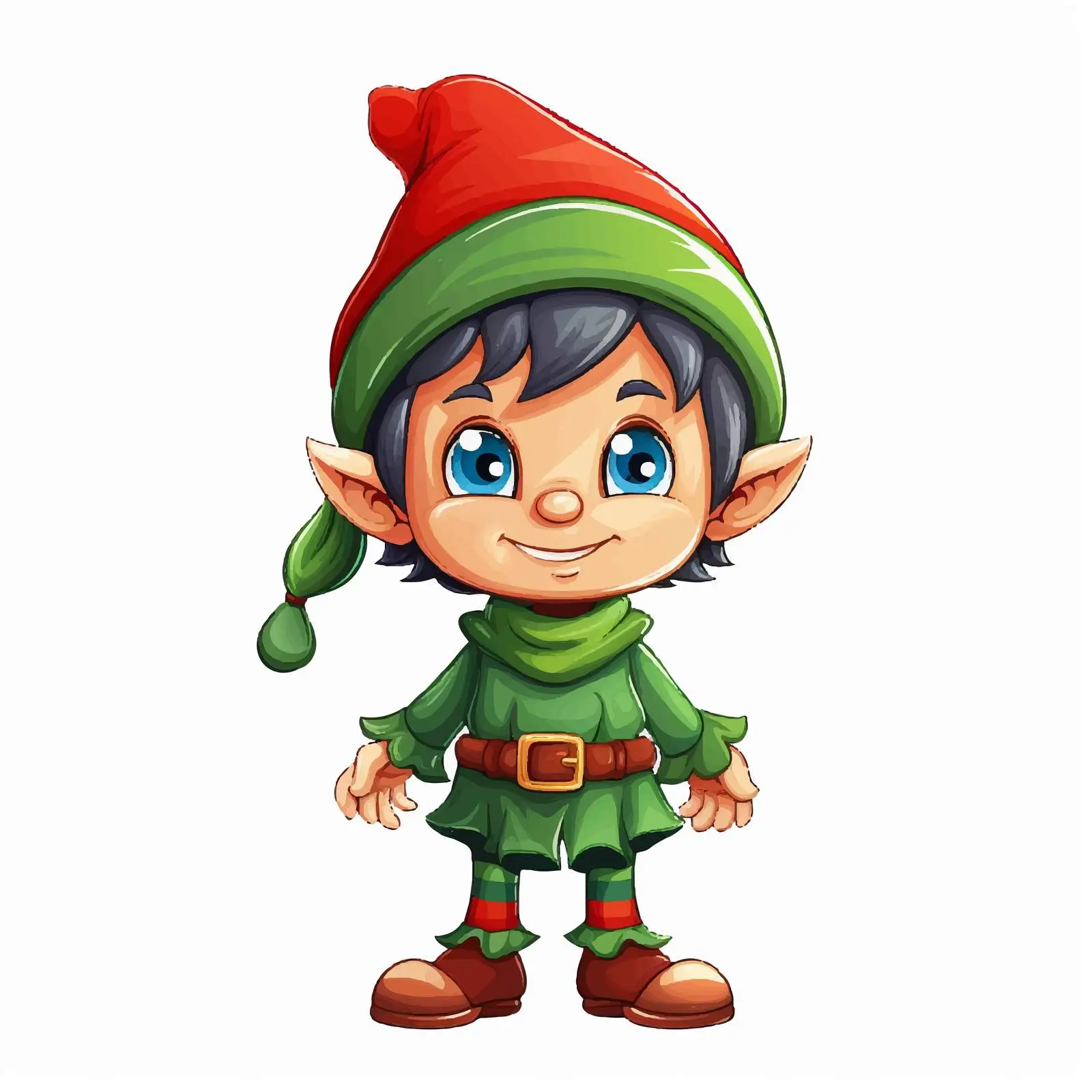 Festive Cartoon Christmas Elf Vector Illustration — free download from Dotvec