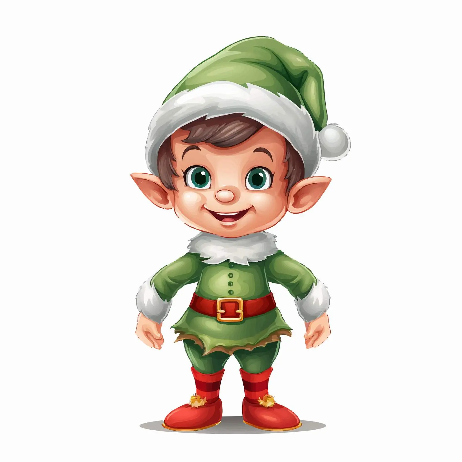 Christmas Elf Cartoon Vector Illustration — free download from Dotvec