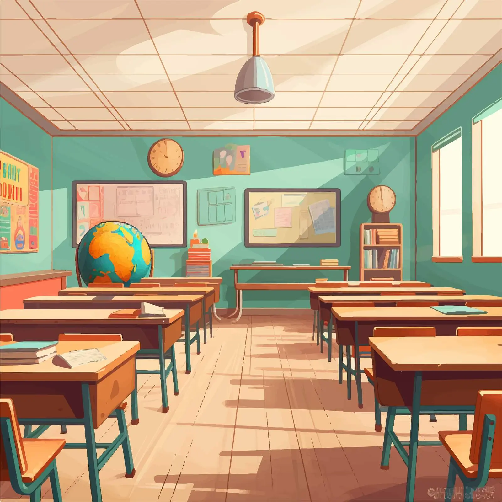 Clean and Organized Classroom Vector Illustration — free download from Dotvec