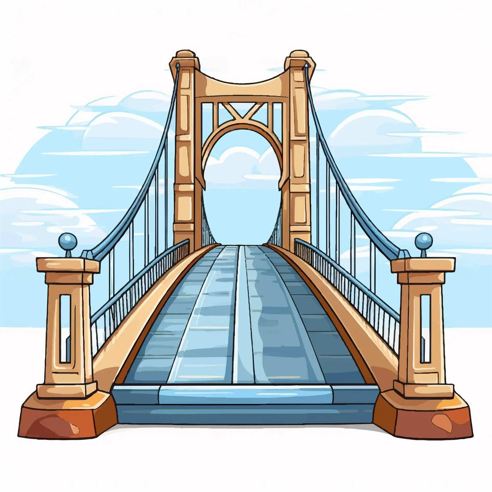 Close-up Cartoon Bridge Illustration Vector — free download from Dotvec