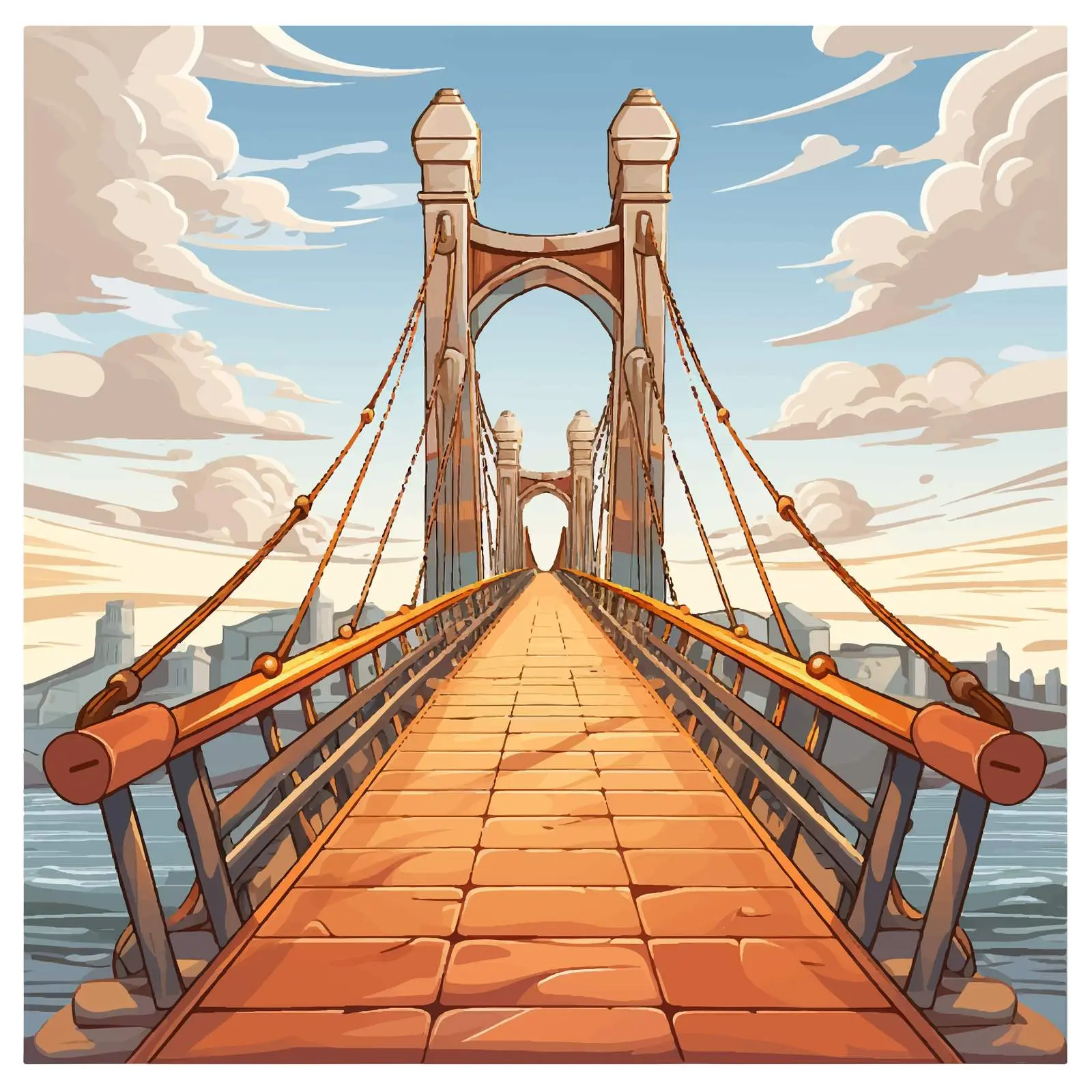 Close-Up Cartoon Bridge Vector Illustration — free download from Dotvec