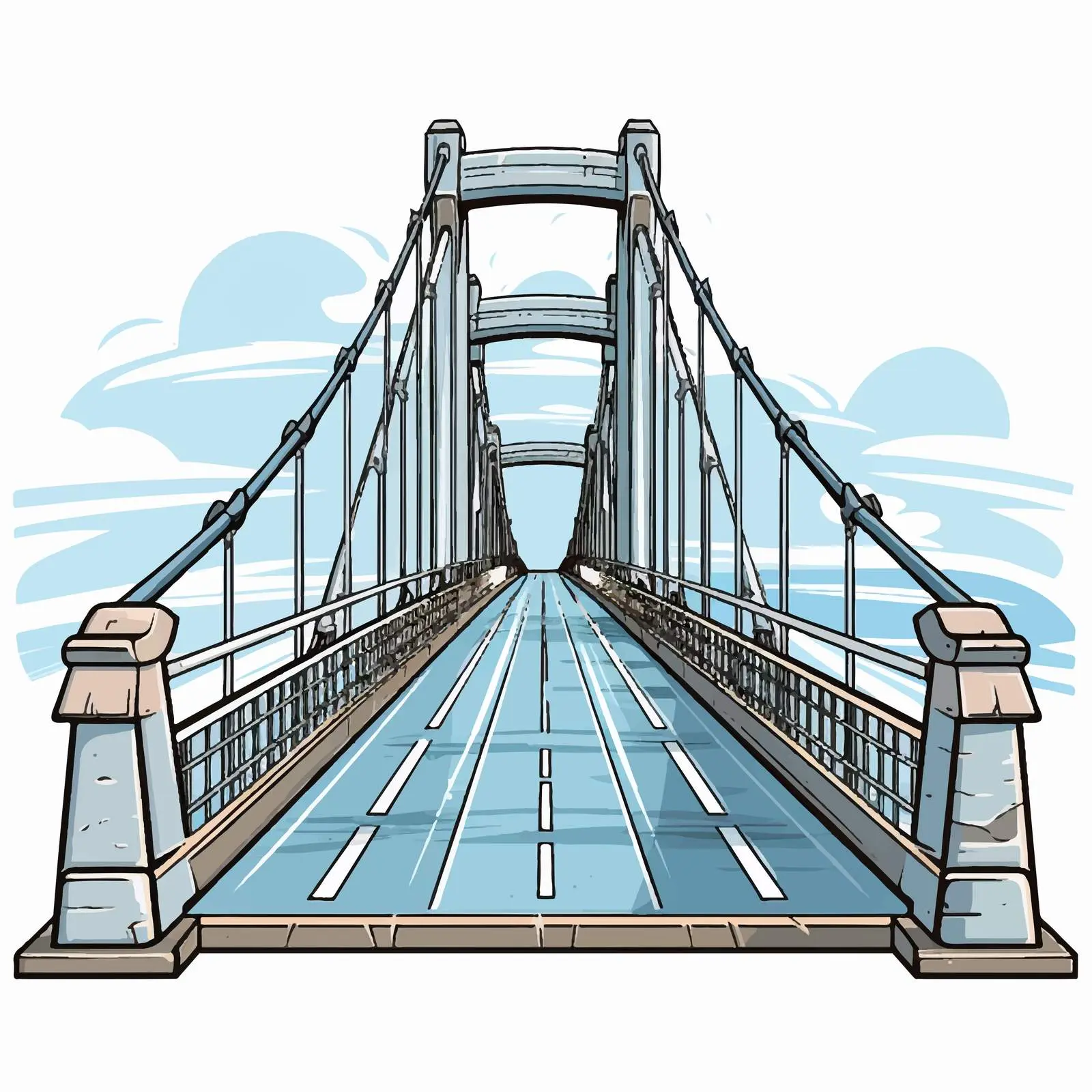 Close-Up Cartoon Bridge Vector Illustration – free entertaining art image from Dotvec