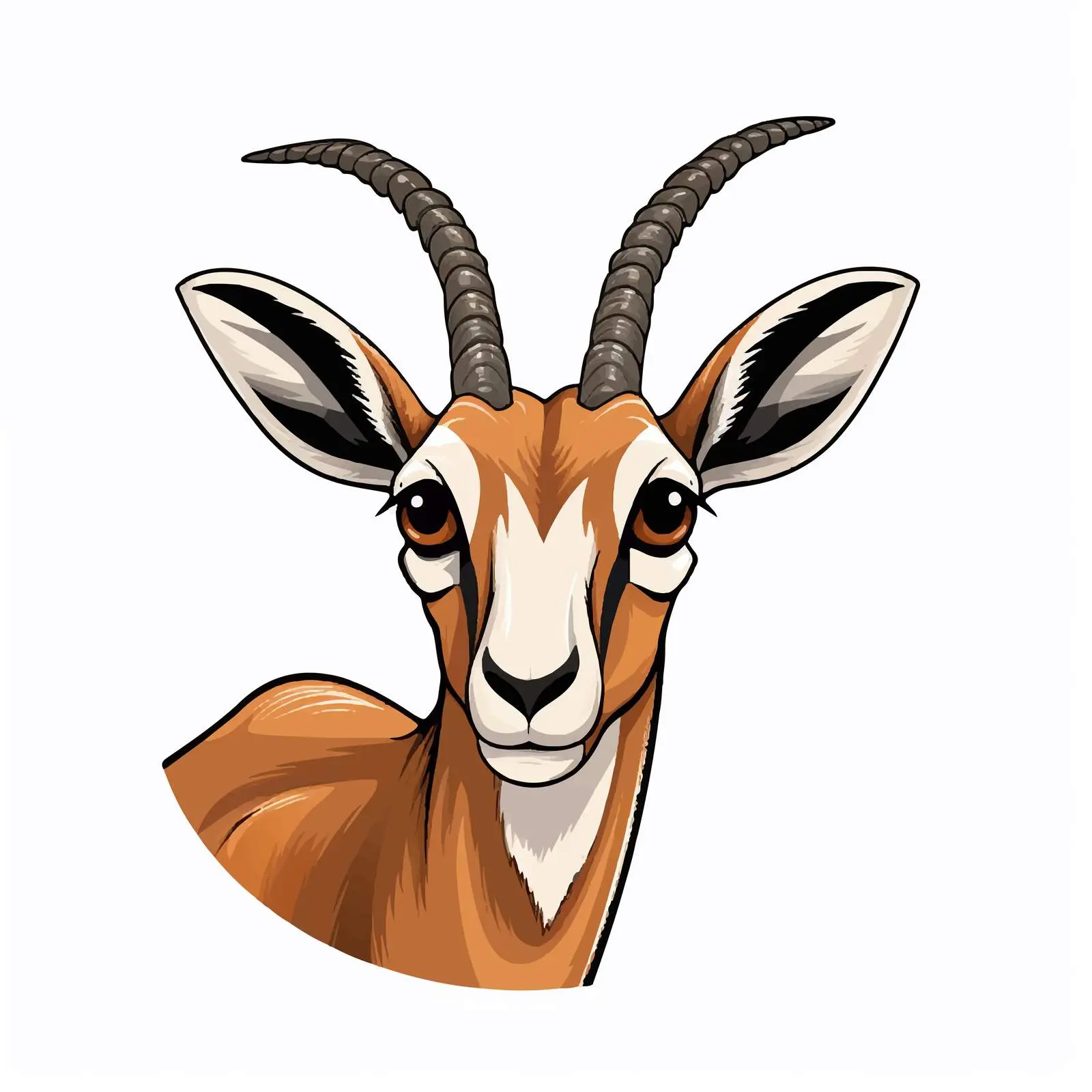 Close-Up Cartoon Gazelle Vector Illustration — free download from Dotvec