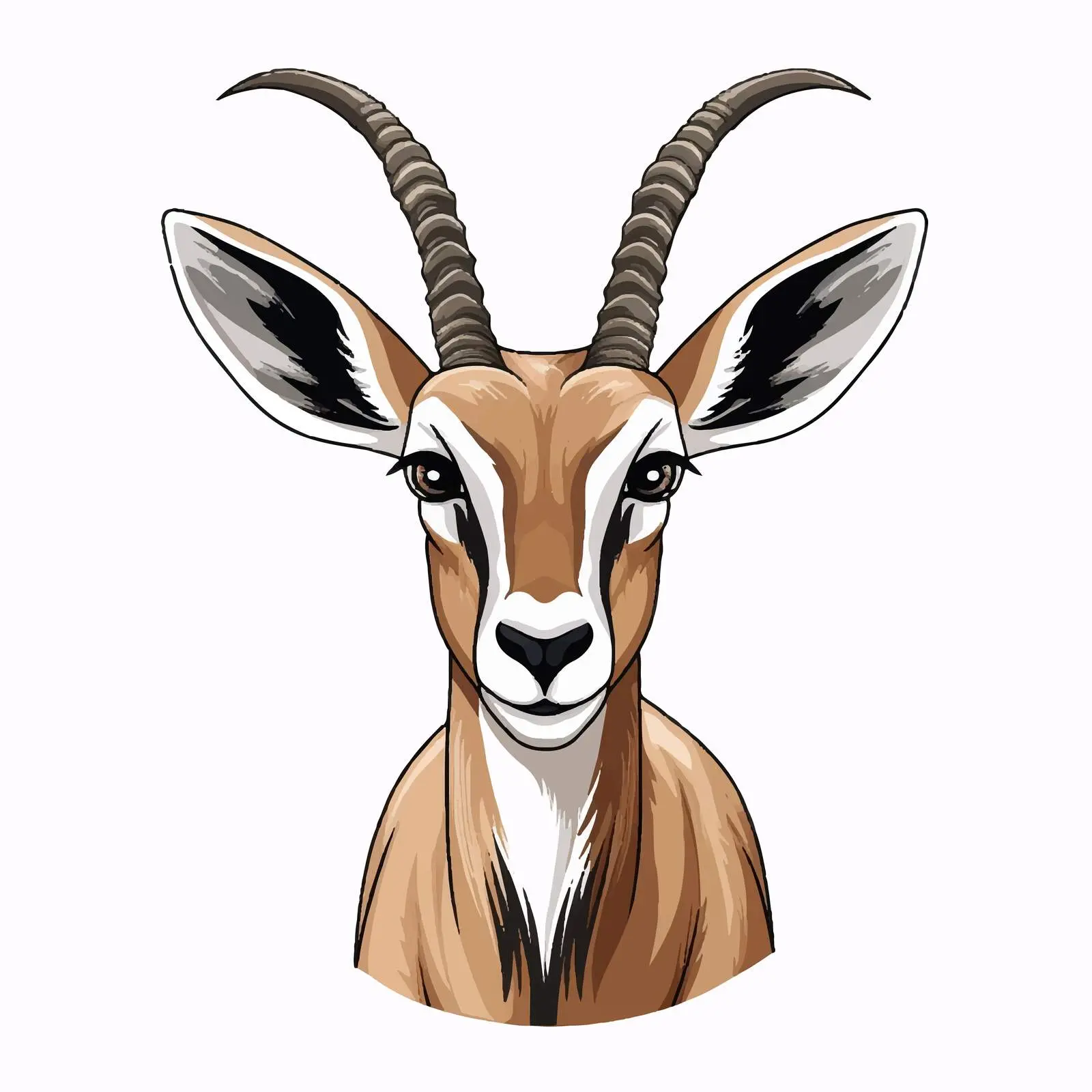 Close-up Cartoon Gazelle Vector Illustration — free download from Dotvec