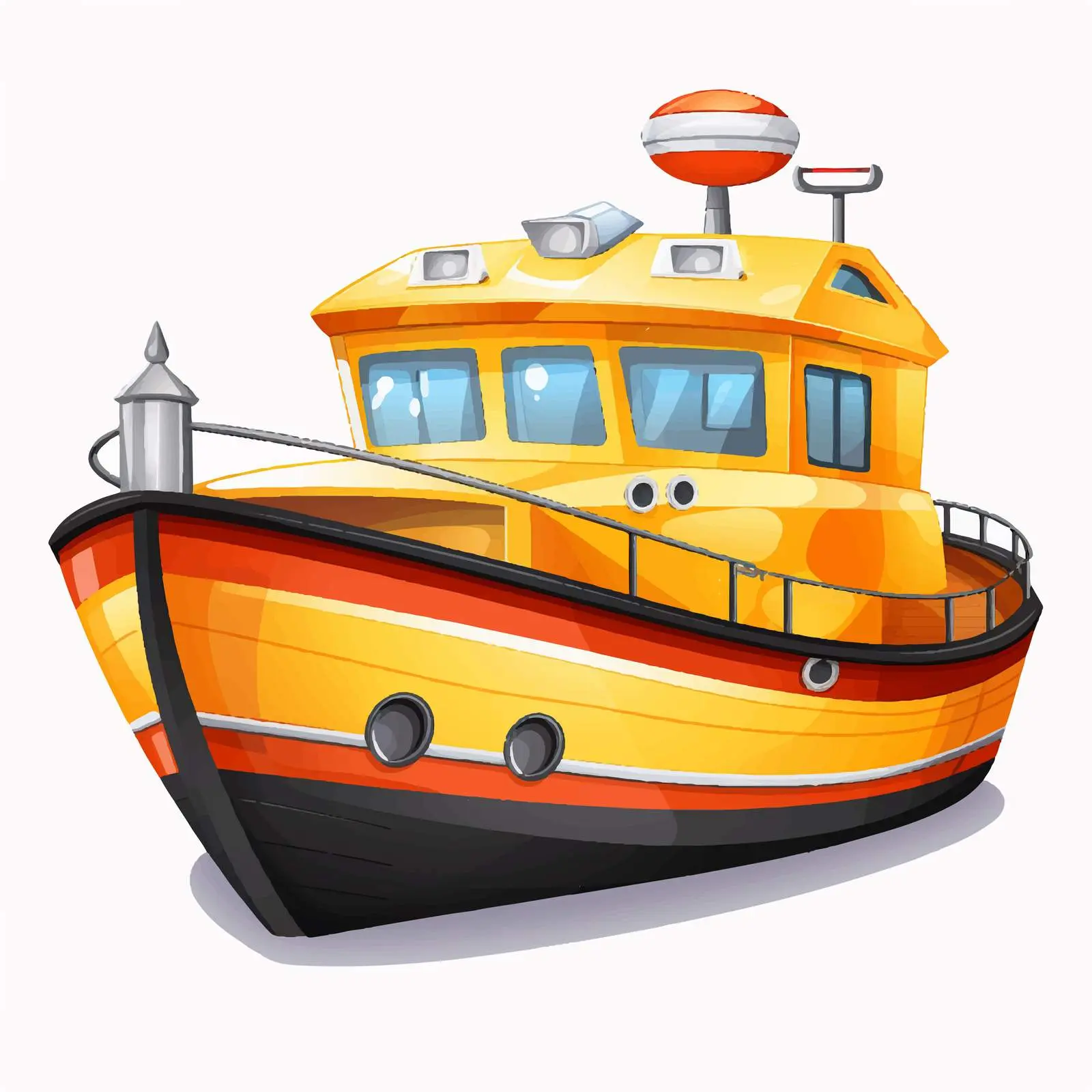 Close-Up Cartoon Lifeboat Vector Illustration — free download from Dotvec