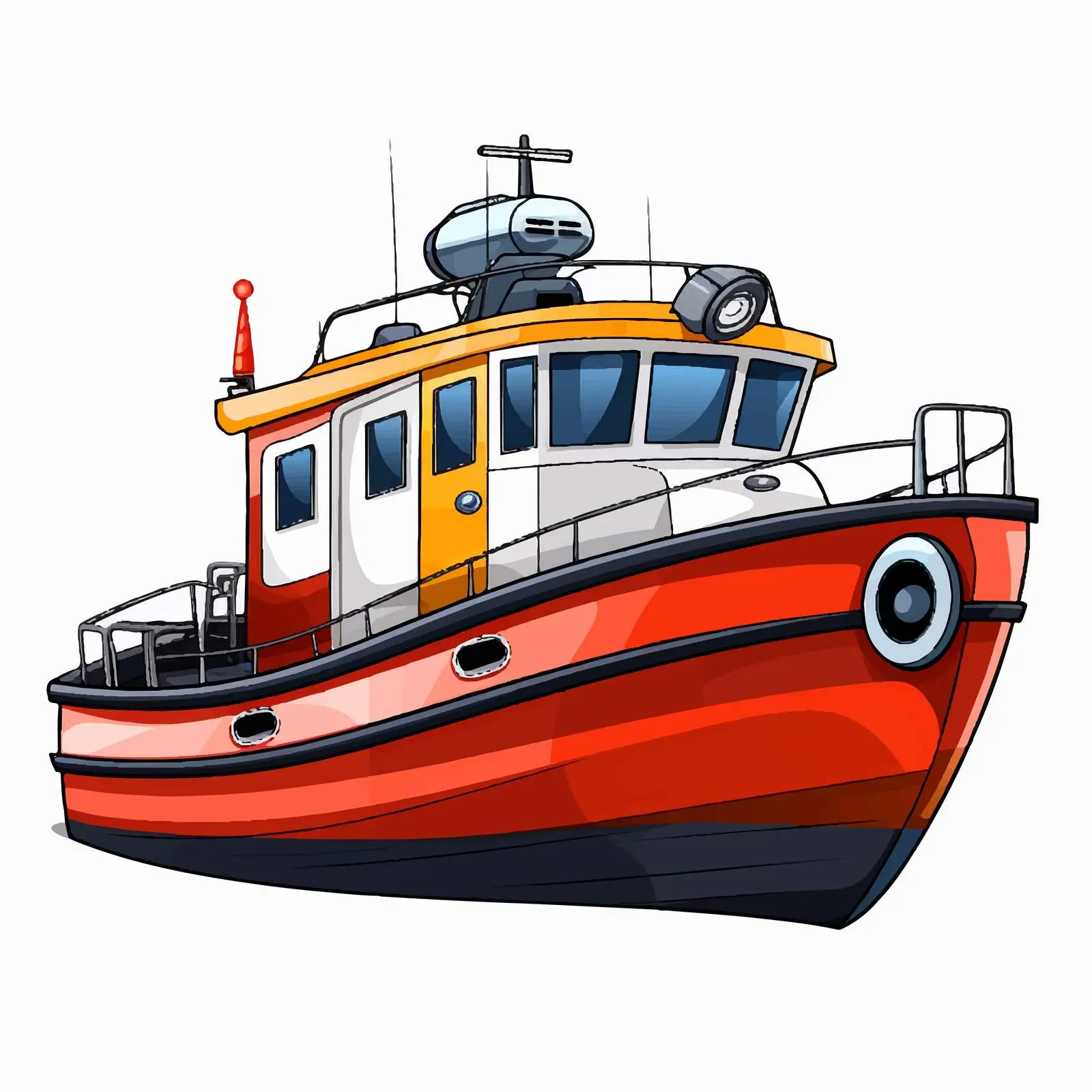 Close-Up Lifeboat Vector Illustration — free download from Dotvec