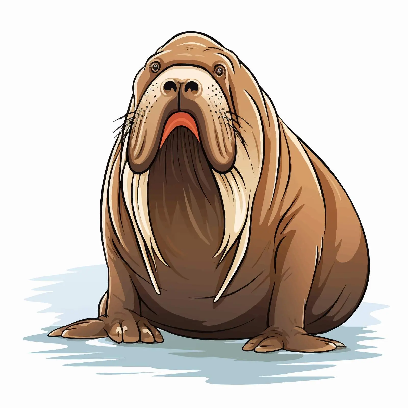 Close-Up Walrus Cartoon Vector Illustration — free download from Dotvec