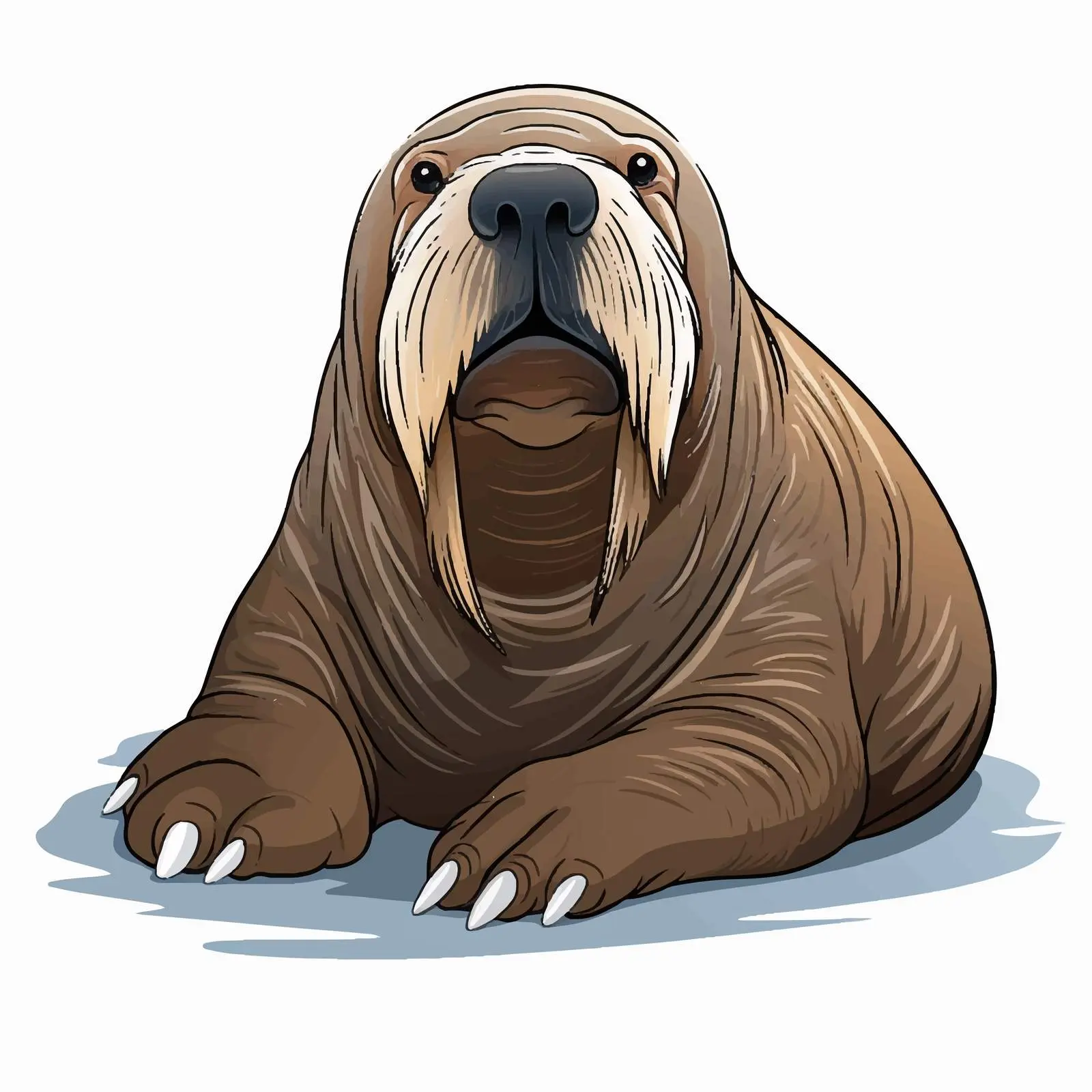 Close-Up Cartoon Walrus Vector Illustration — free download from Dotvec