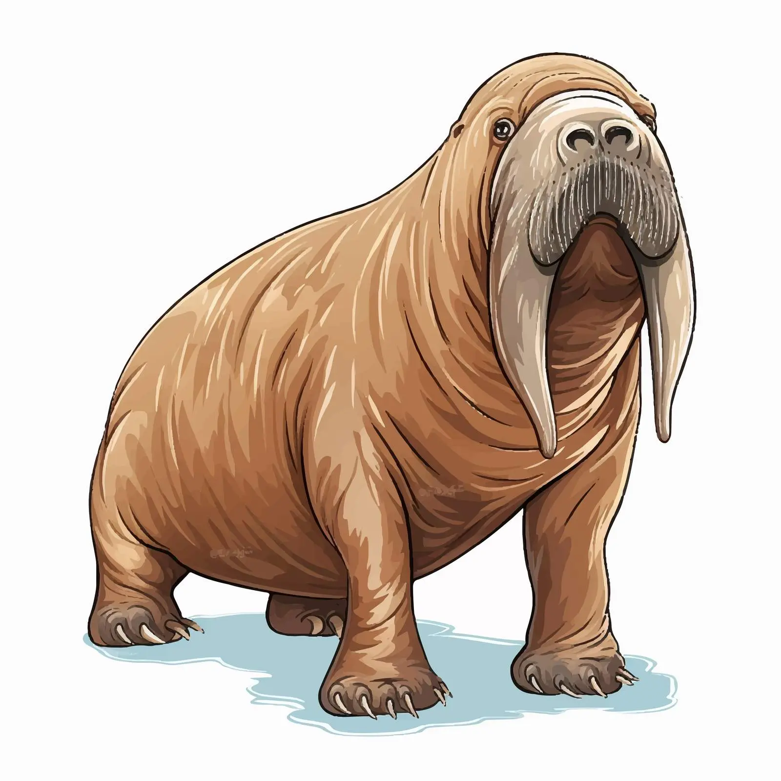 Close-Up Cartoon Walrus Vector Illustration — free download from Dotvec