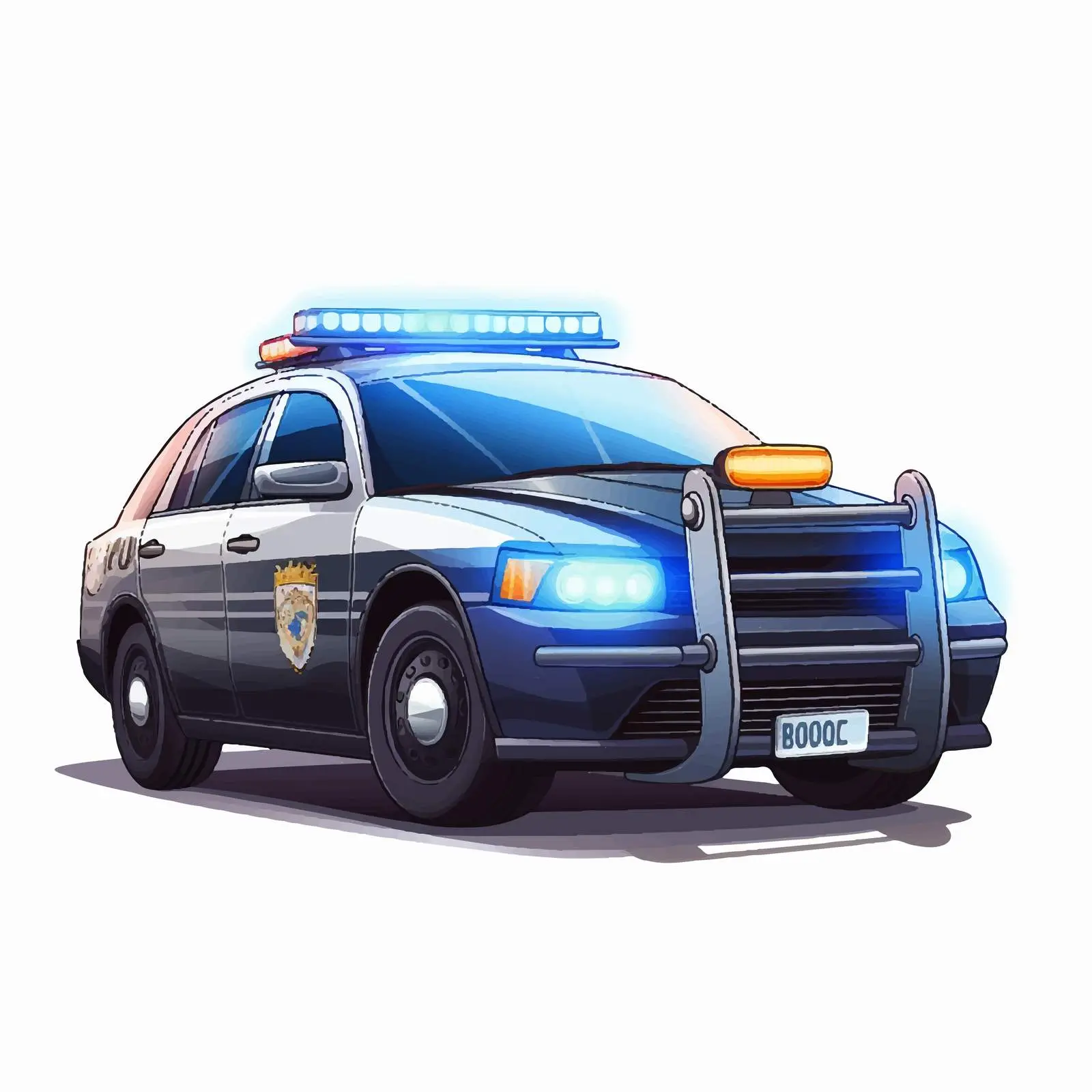Cartoon Vector Illustration of a Police Car — free download from Dotvec