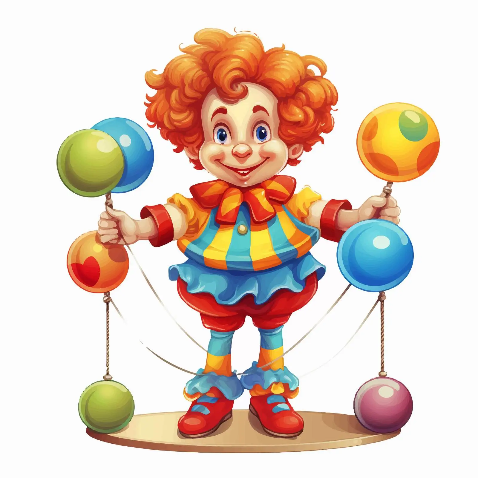 Clown Balancing on Inflatable Ball Illustration — free download from Dotvec