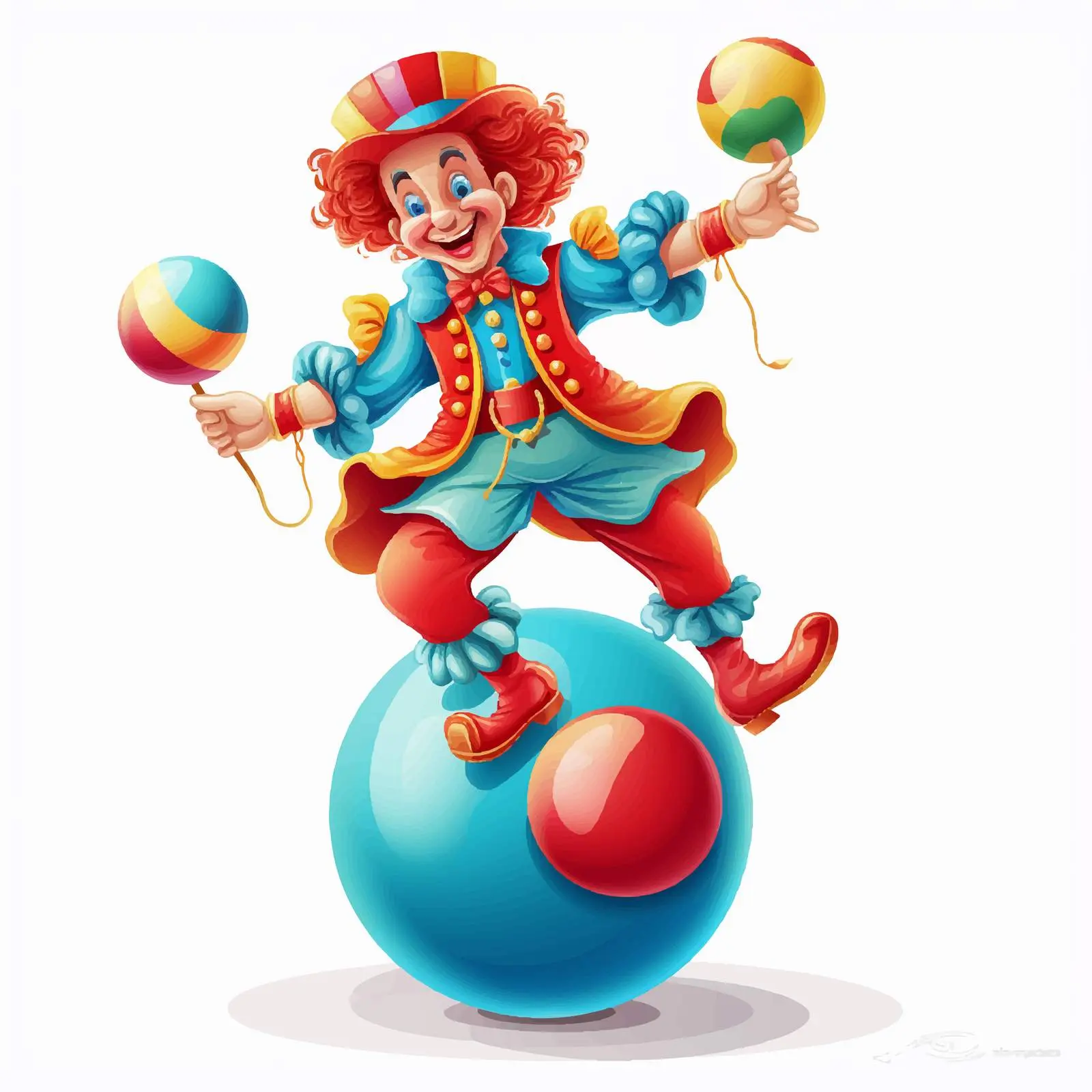 Clown Balancing on Inflatable Ball Illustration — free download from Dotvec
