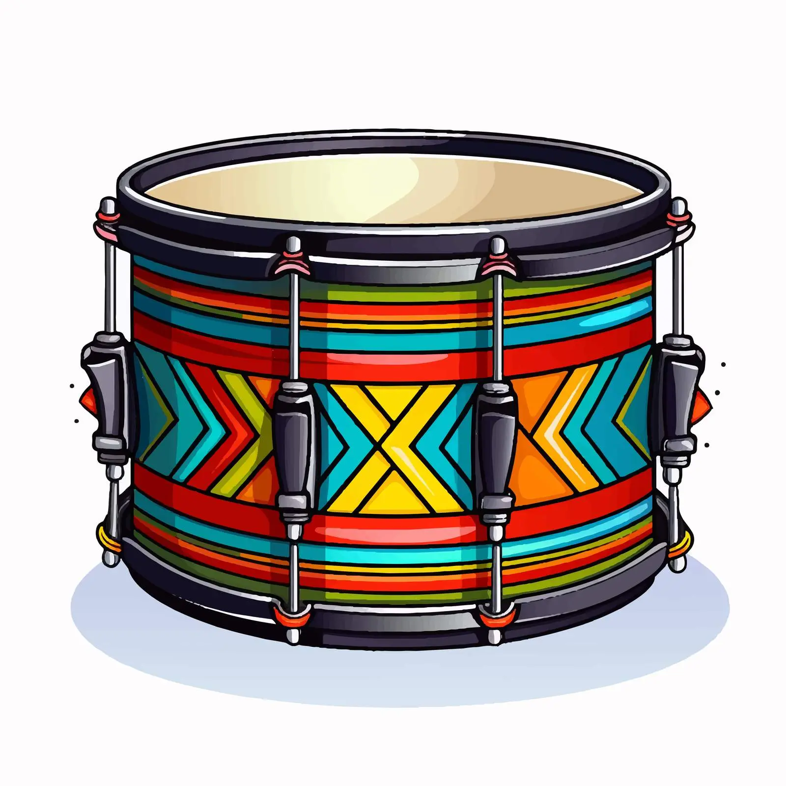 Colorful Drum Illustration on White Background — free download from Dotvec