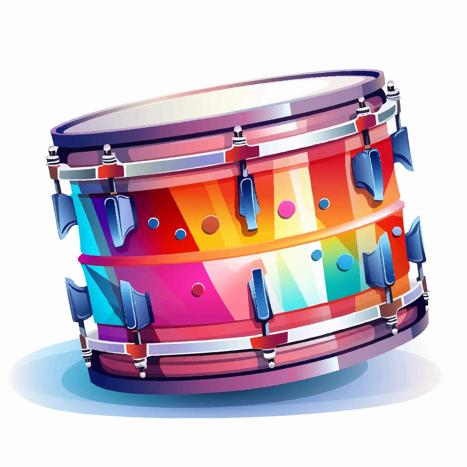 Colorful Drum Illustration on White Background — free download from Dotvec