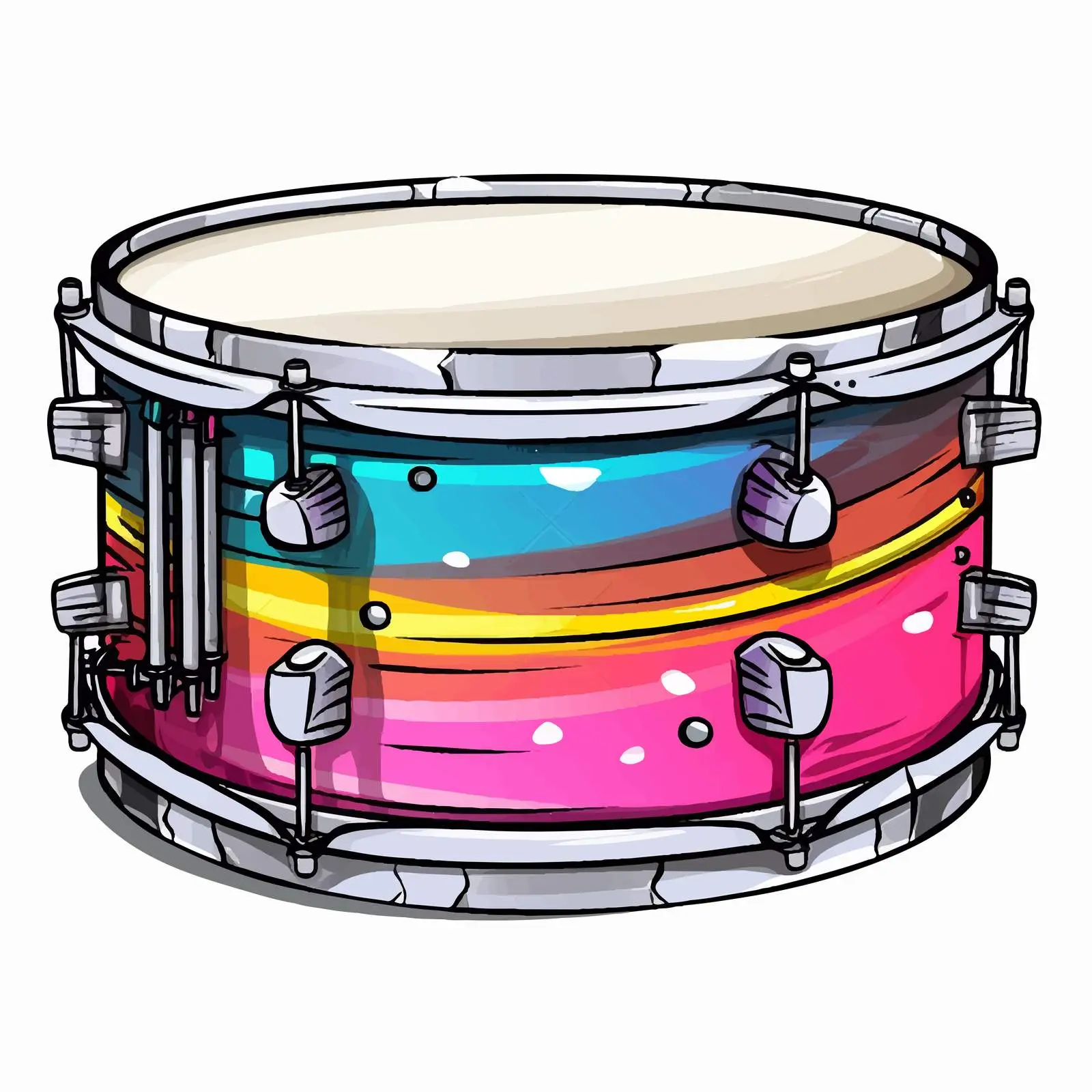 Colorful Drum Illustration on White Background — free download from Dotvec