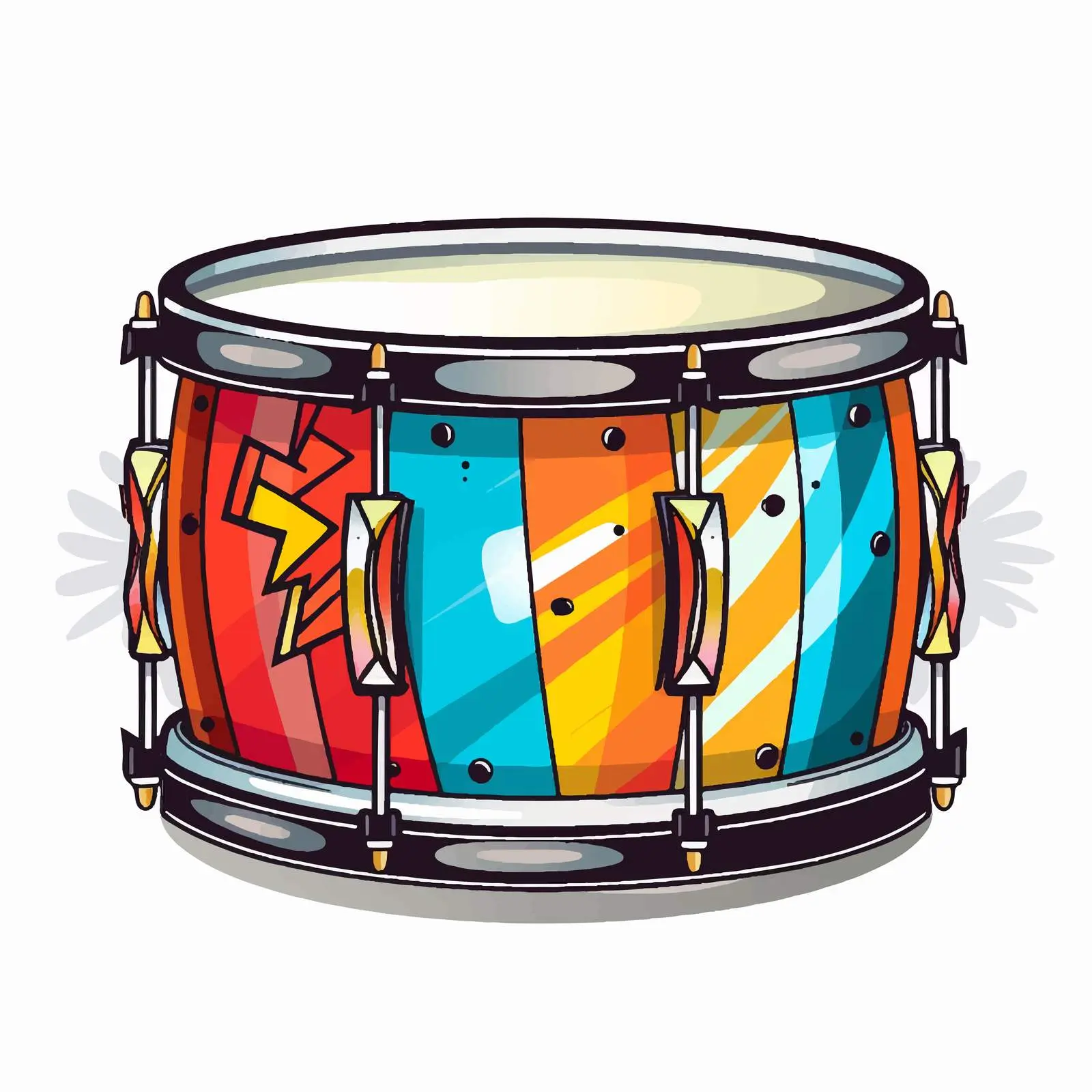 Colorful Drum Illustration on White Background — free download from Dotvec