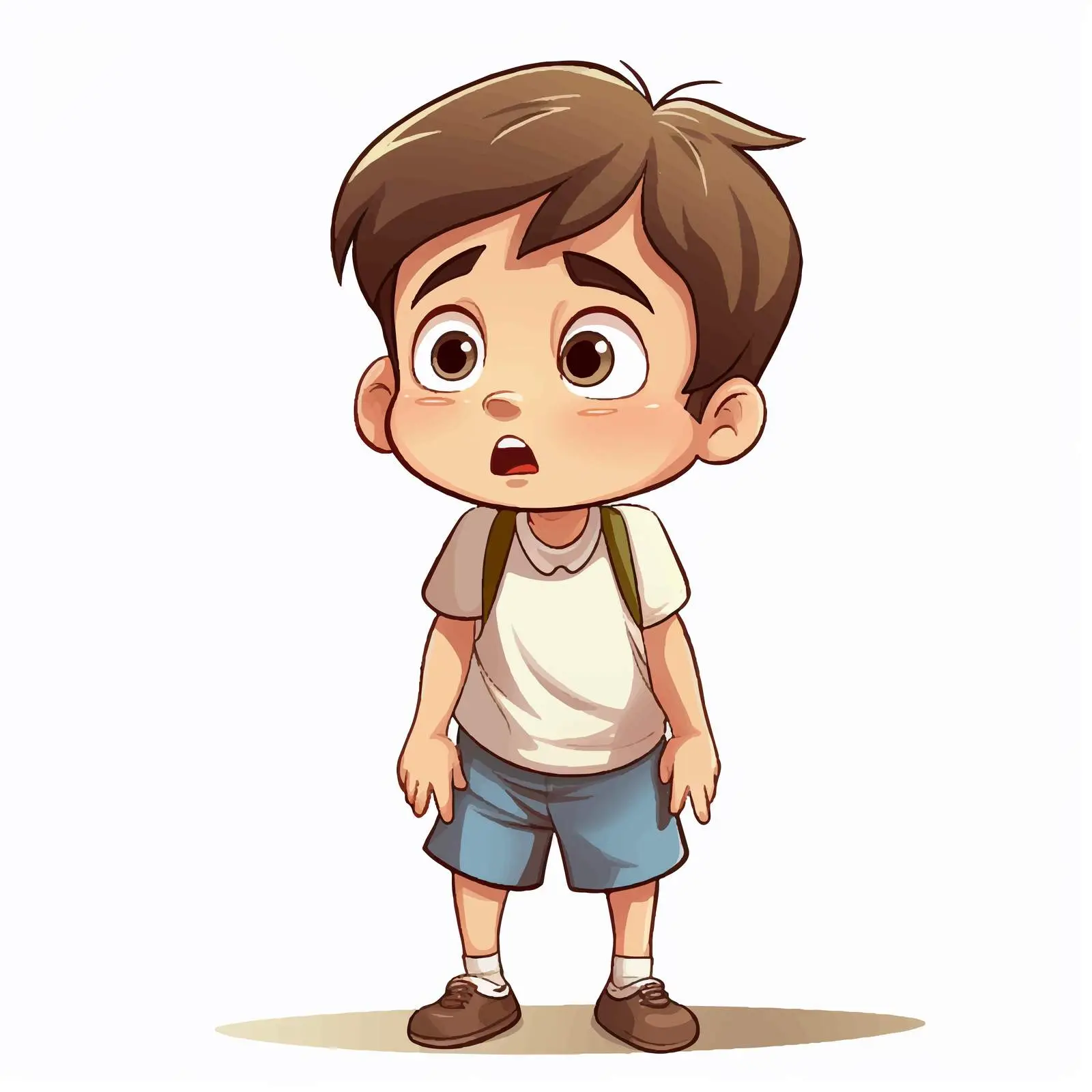 Concerned Boy's Expression Vector Illustration — free download from Dotvec