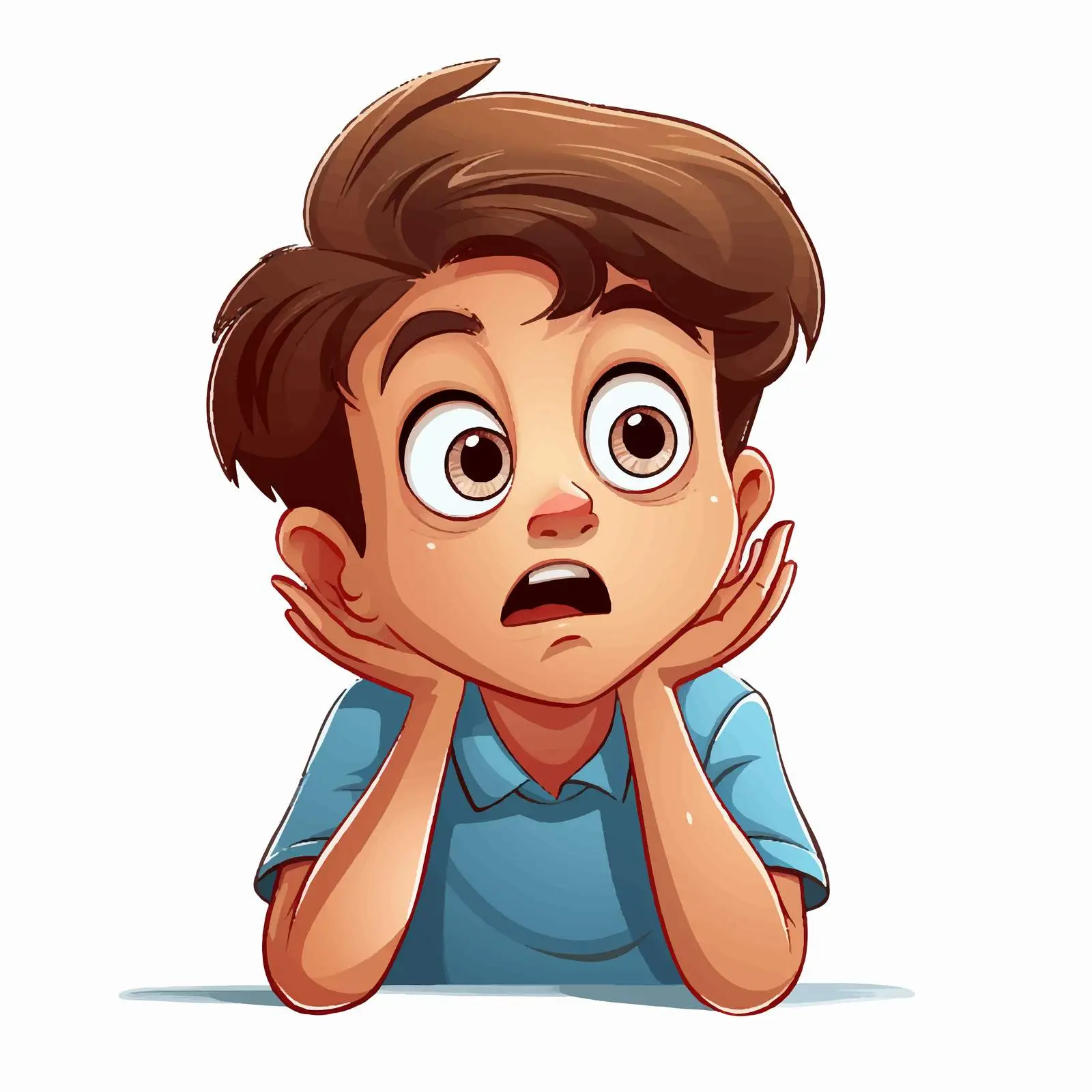Concerned Boy Expression Vector Illustration — free download from Dotvec