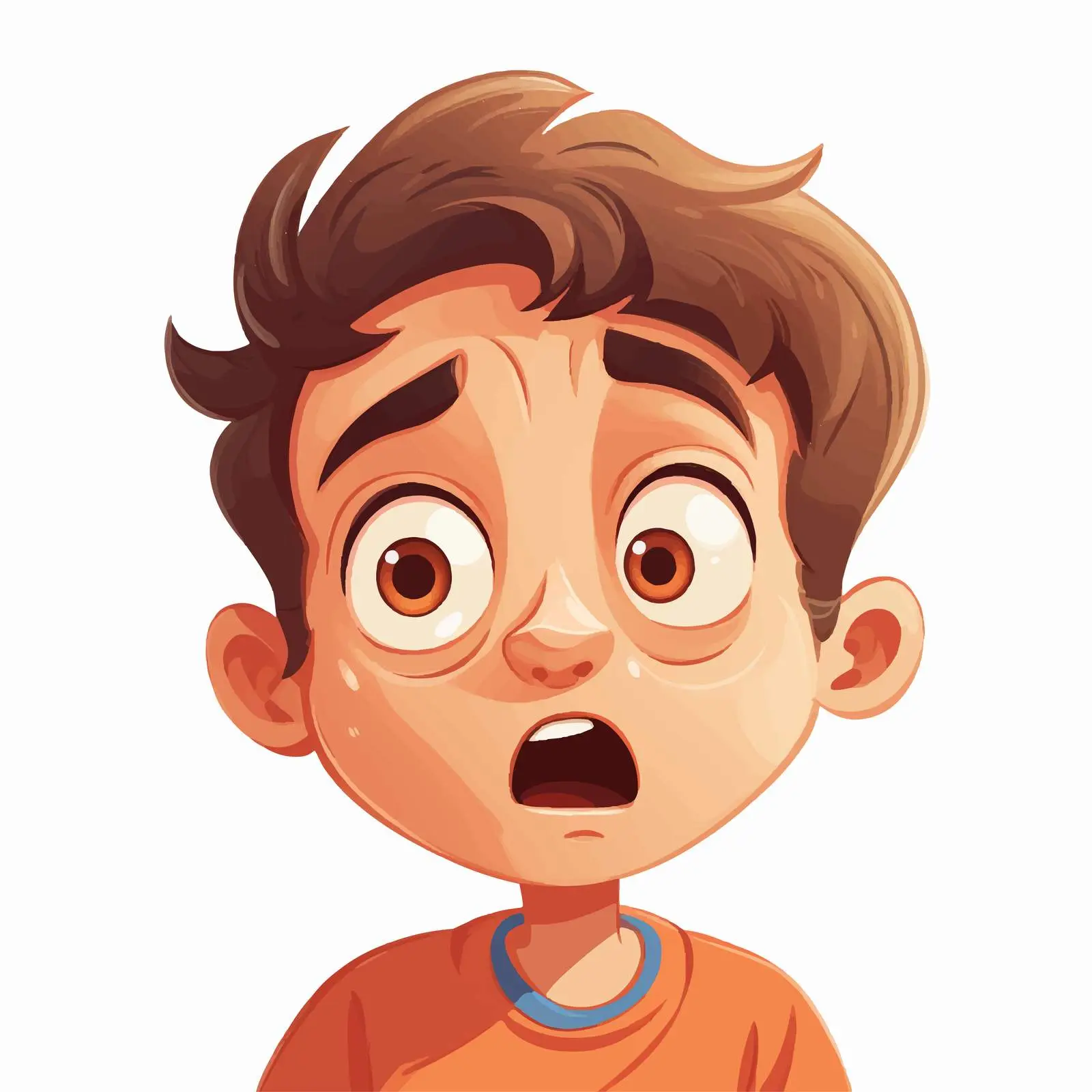 Concerned Boy Expression Vector Illustration — free download from Dotvec