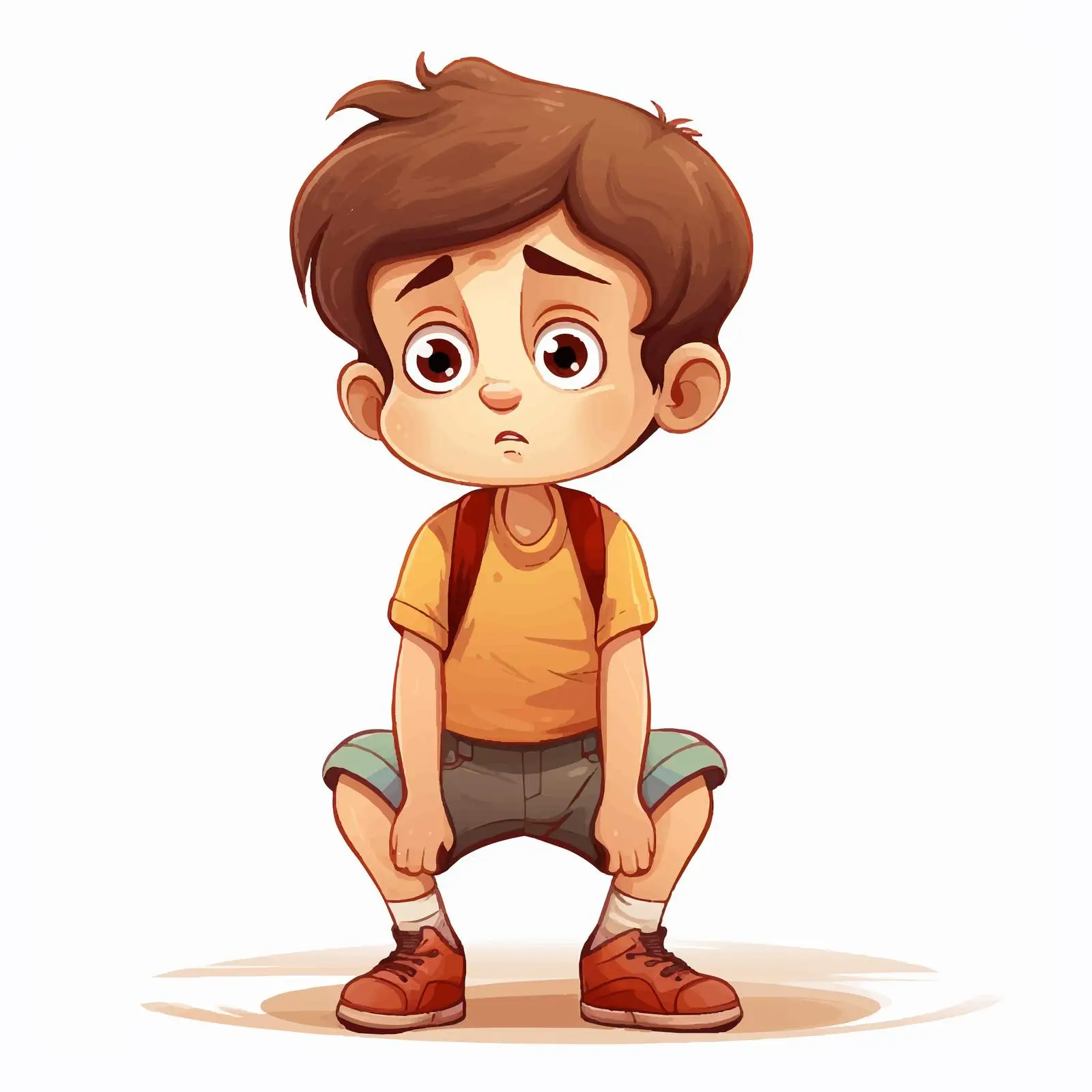 Concerned Boy Expression Vector Illustration — free download from Dotvec