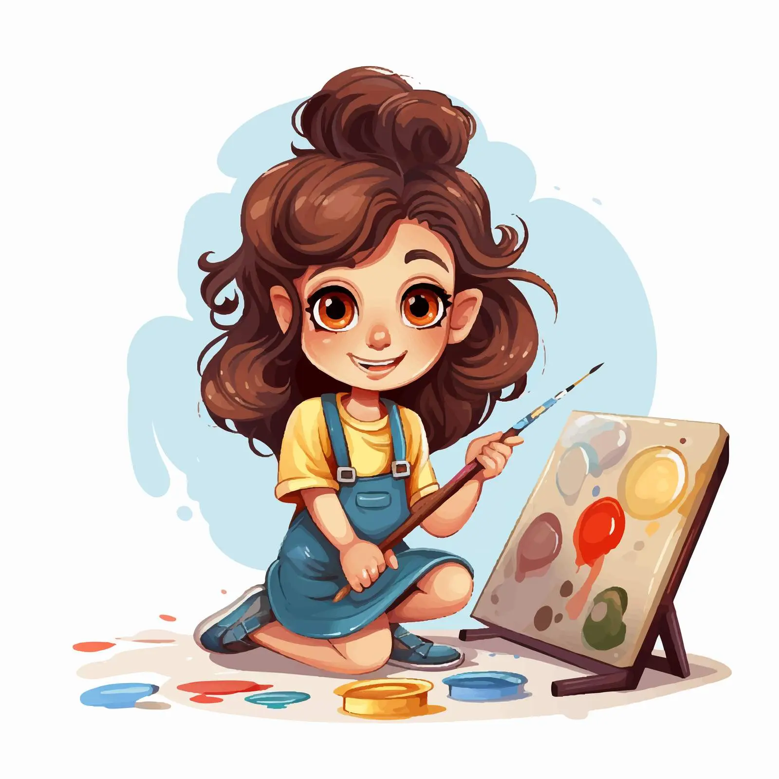 Cute Artist Cartoon Vector Illustration — free download from Dotvec