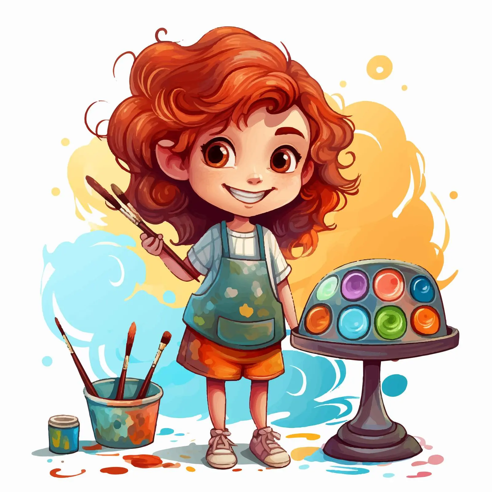 Cute Cartoon Artist Vector Illustration — free download from Dotvec