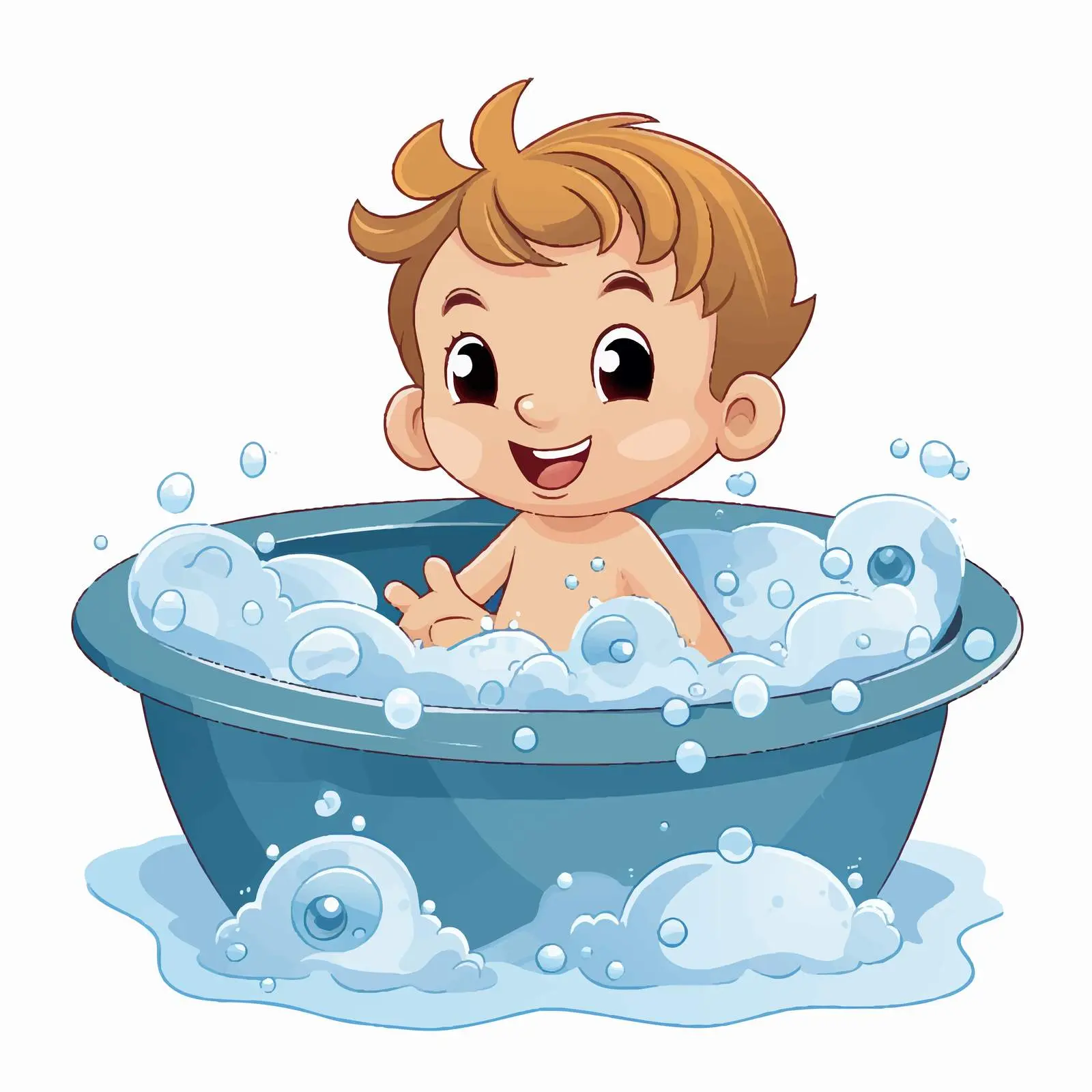 Cute Boy Bathing Cartoon Vector Illustration — free download from Dotvec