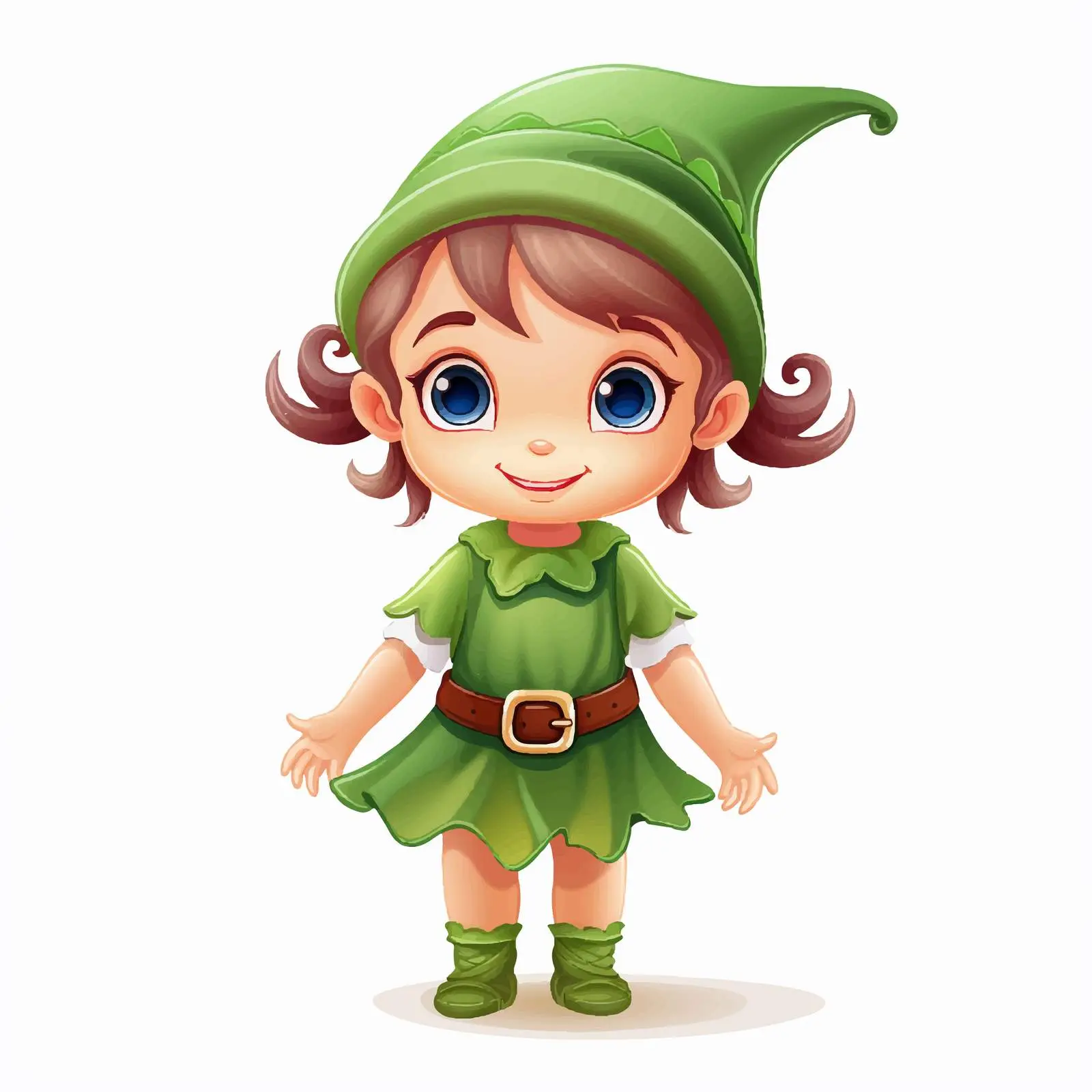 Cute Playful Elf Illustration on White Background — free download from Dotvec