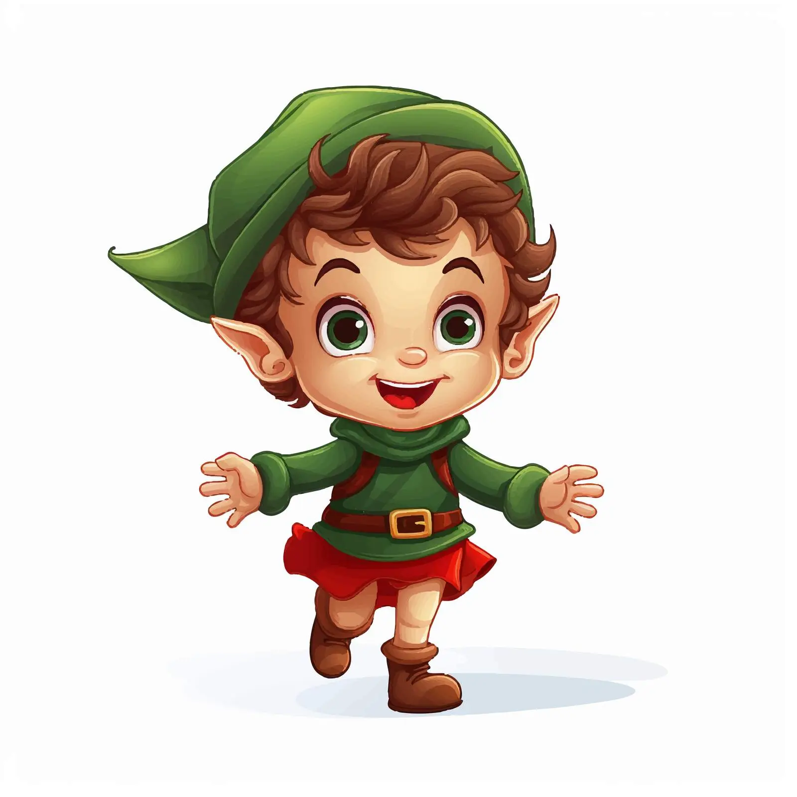 Playful Cute Elf Illustration on White Background — free download from Dotvec
