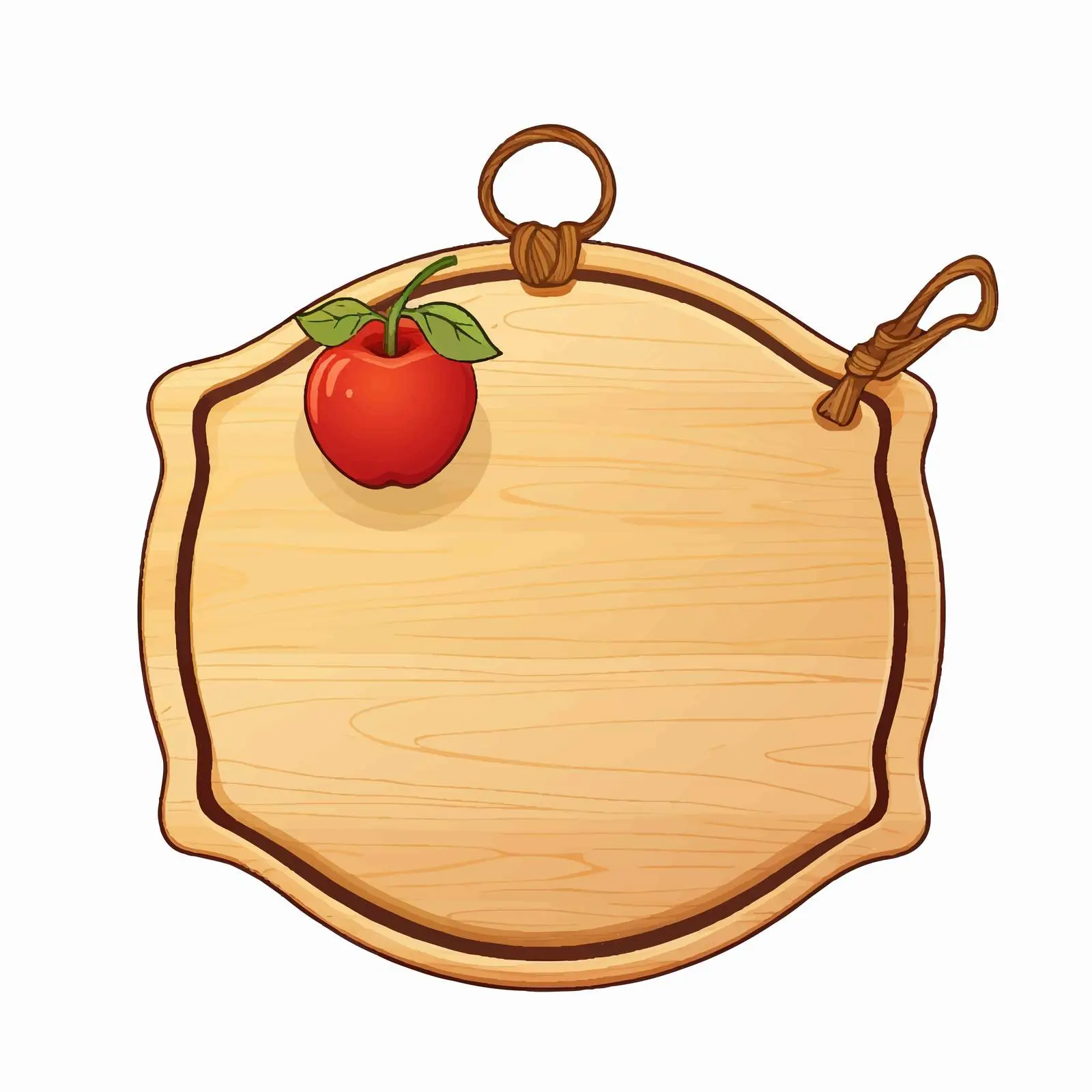 Delicious Wooden Label Illustration on White Background – free food display image from Dotvec
