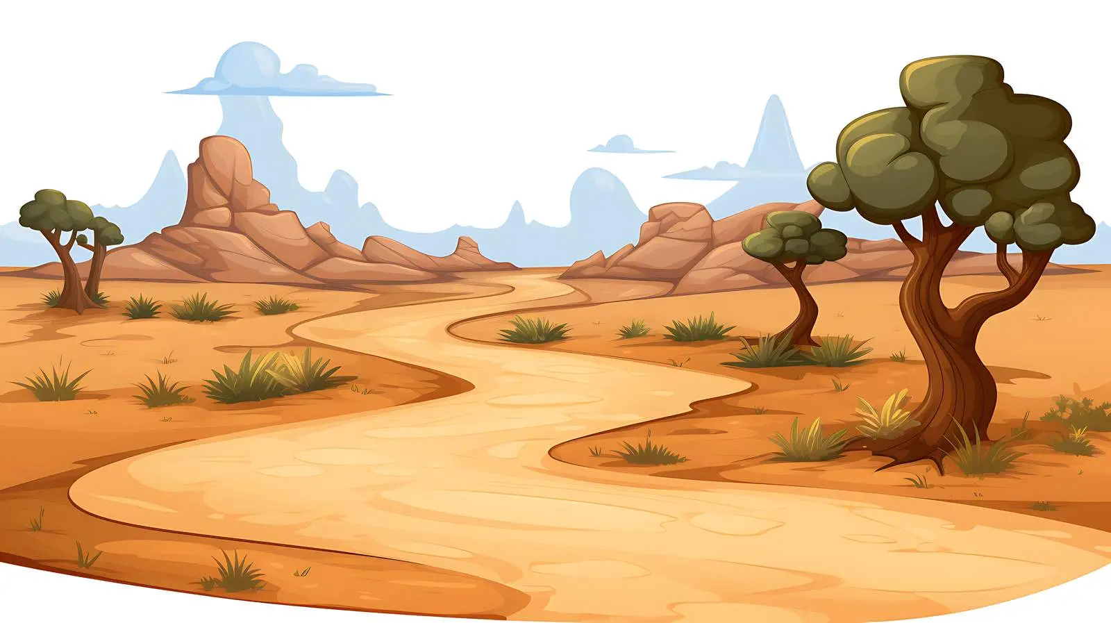 Desert Road Landscape Illustration — free download from Dotvec